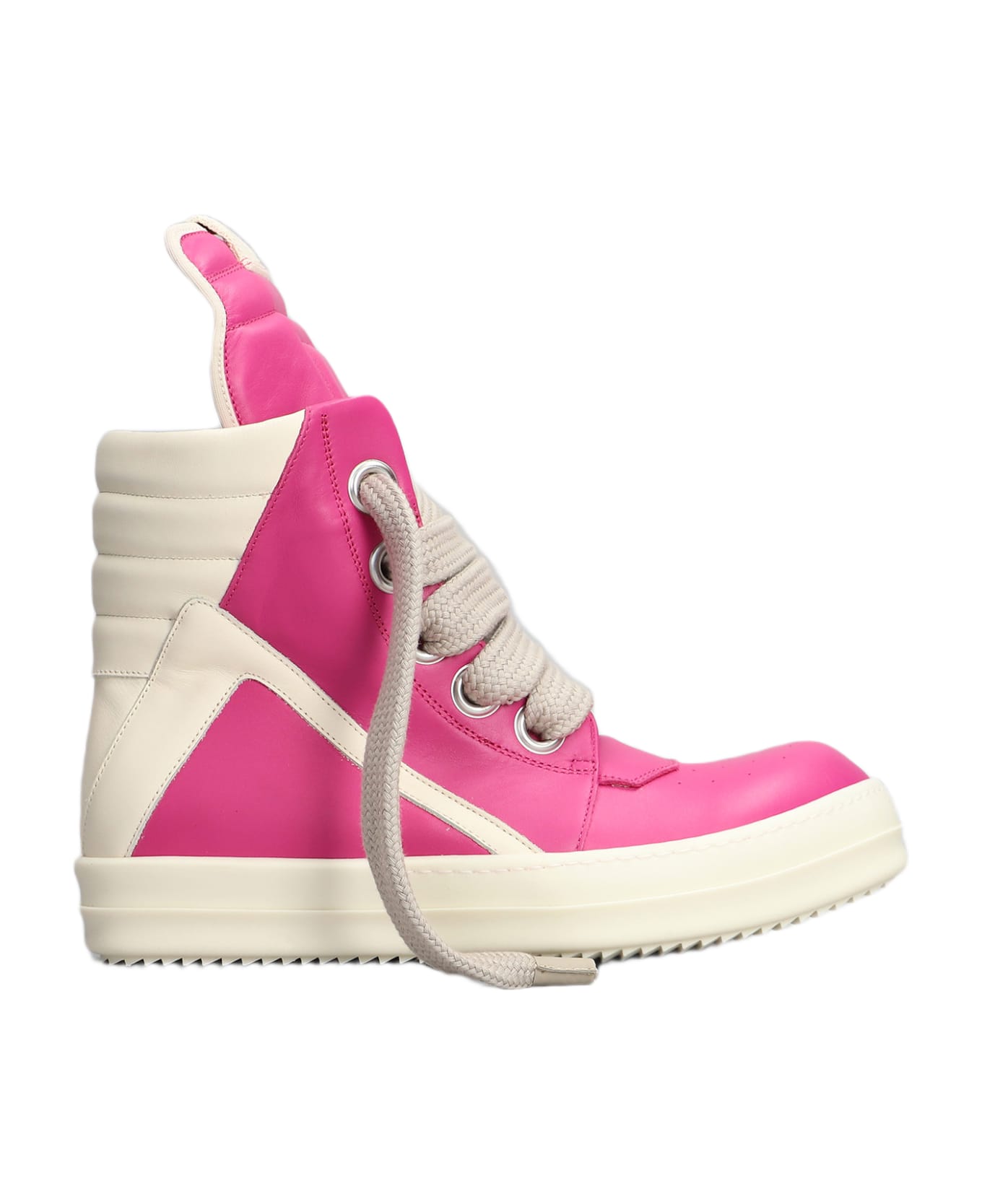 Rick Owens Geobasket Sneakers In Fuxia Leather - fuxia