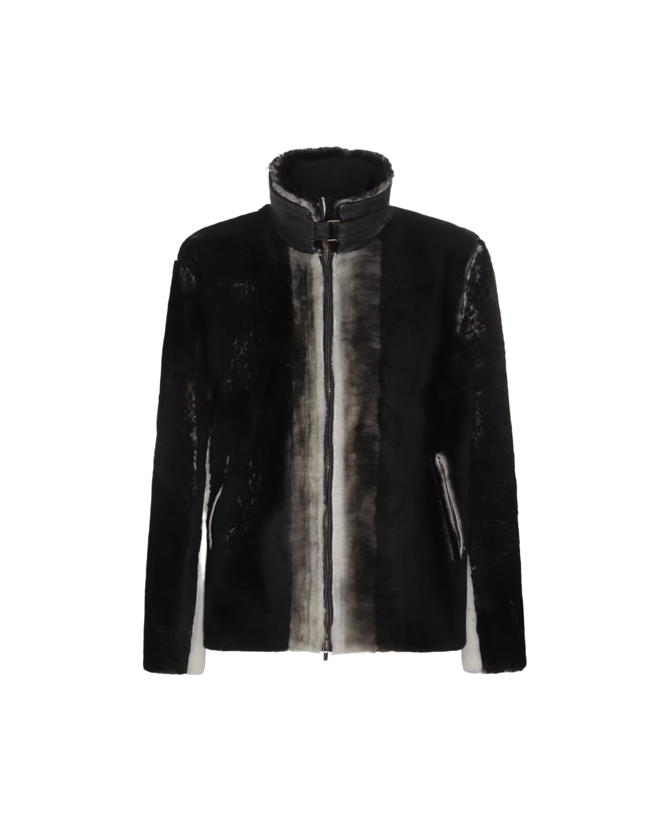 Salvatore Santoro Black Leather Degrade Jacket