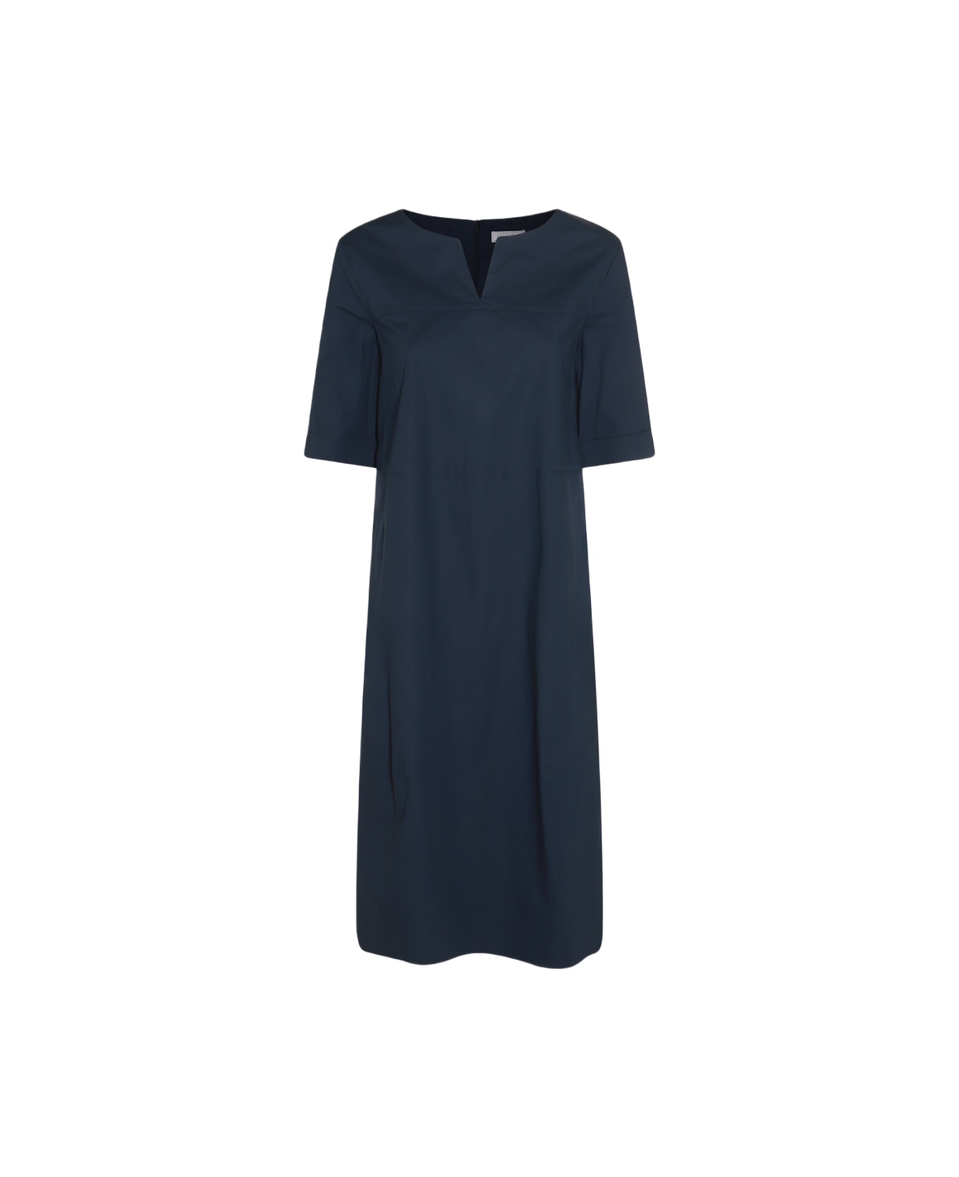 Antonelli Navy Blue Cotton Dress - Blue