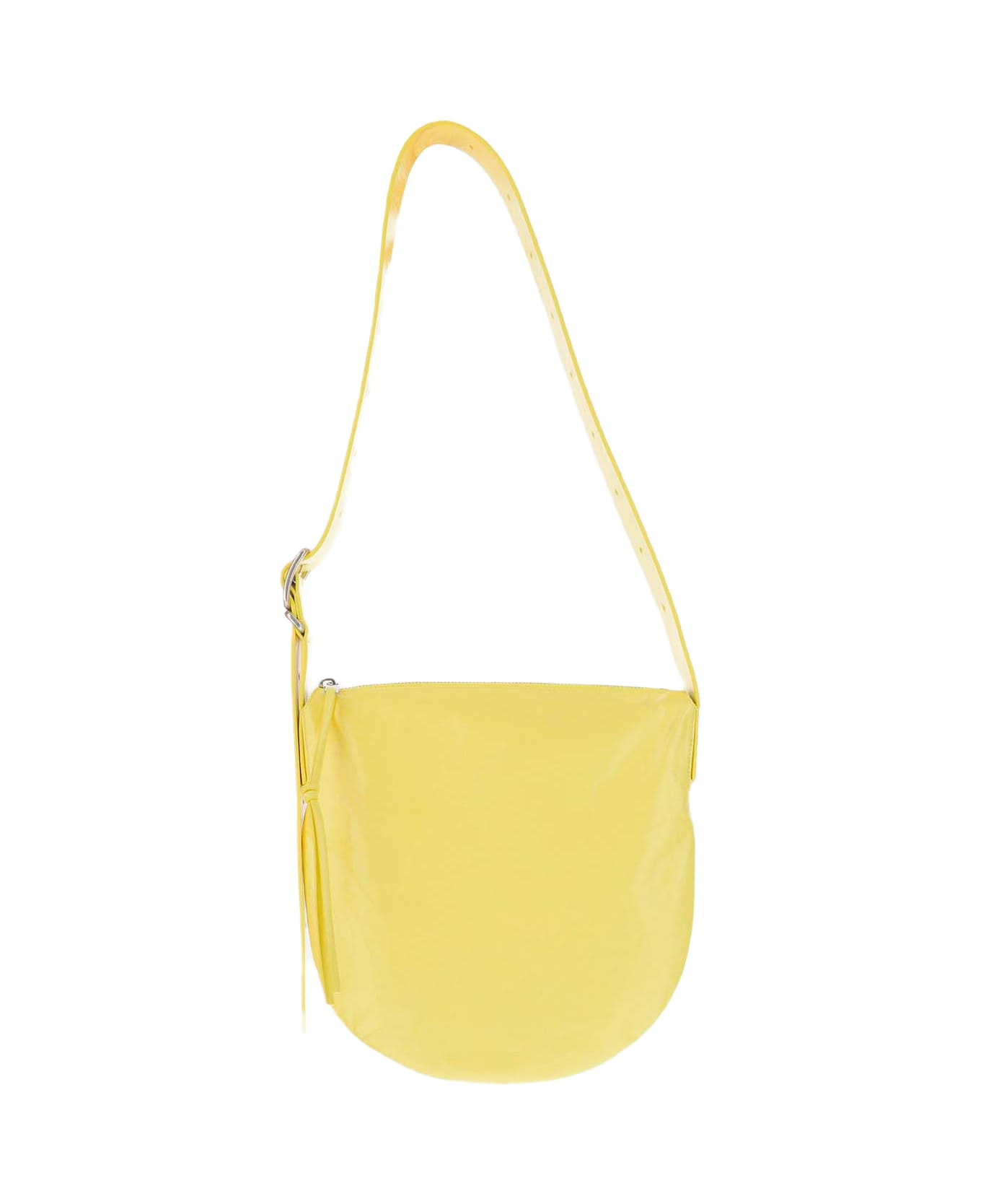 Jil Sander Crinkled Leather Small Shoulder Bag - Yellow