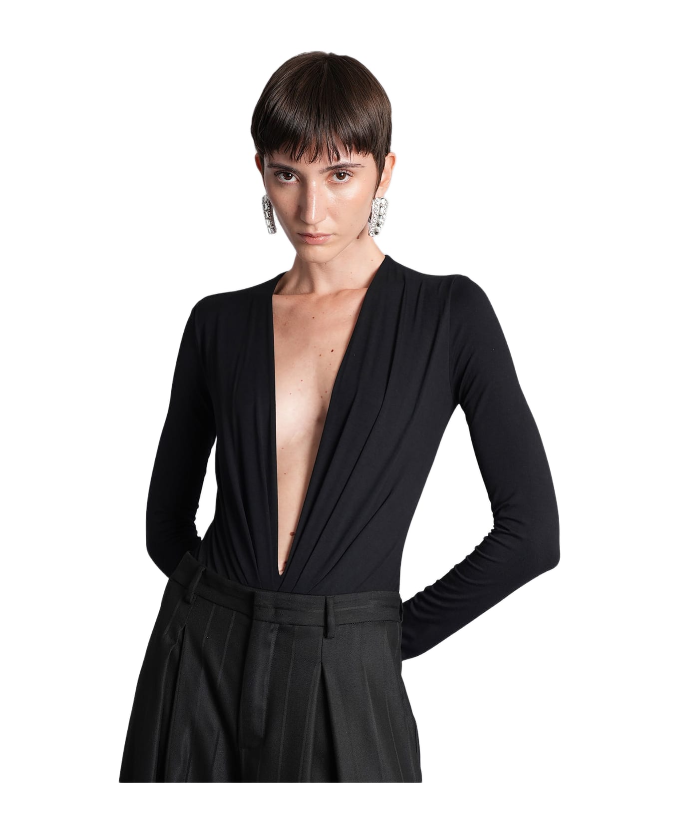 The Andamane Zelda Bodysuit Body In Black Viscose - black