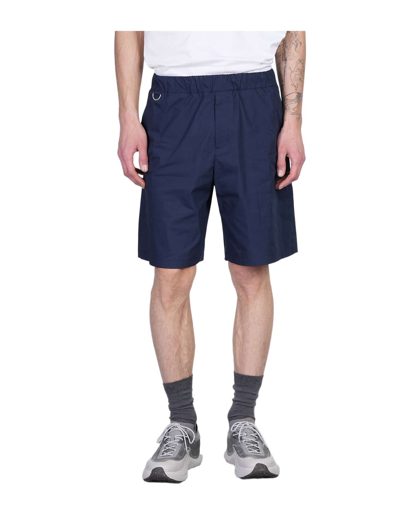 Low Brand Combo Shorts In Blue Cotton - blue