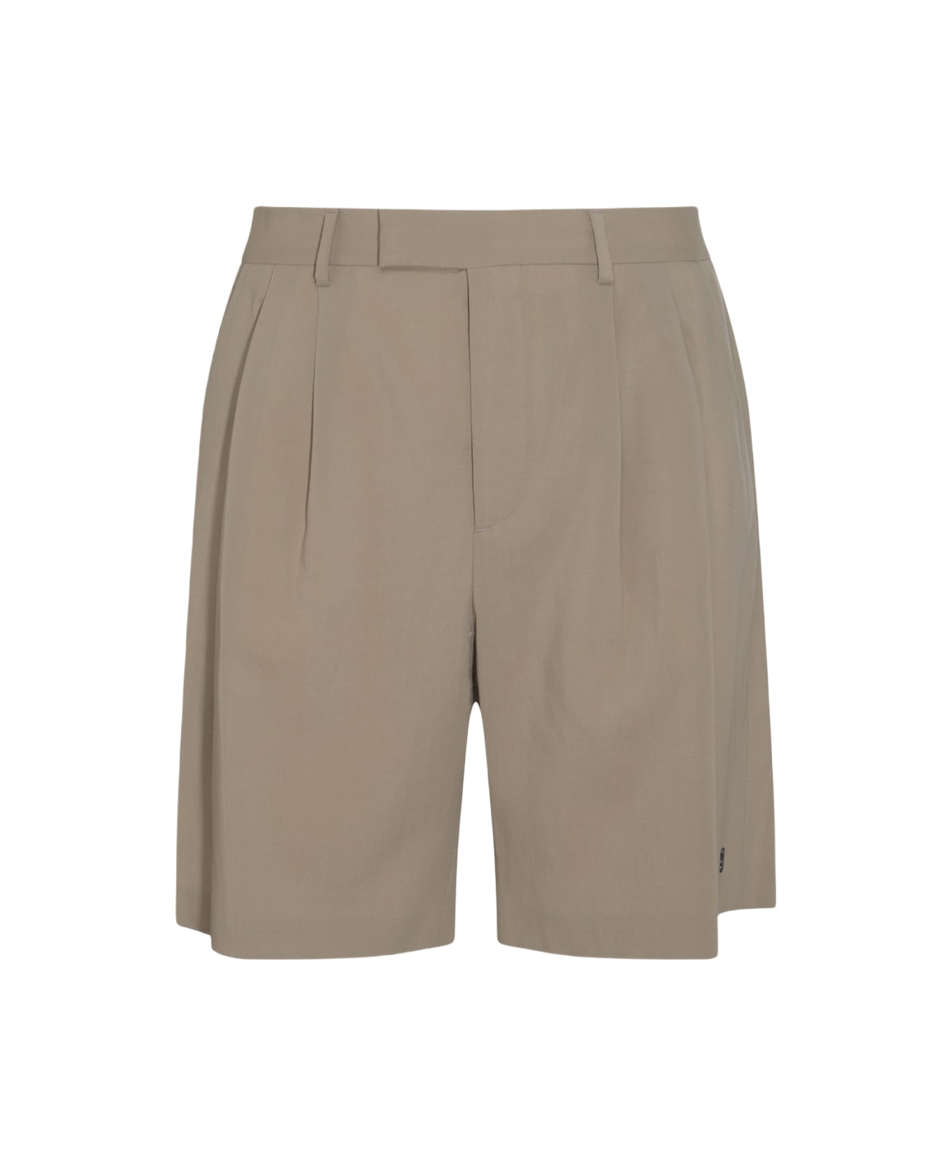 AMIRI Tan Wool Blend Double Pleat Shorts - Brown