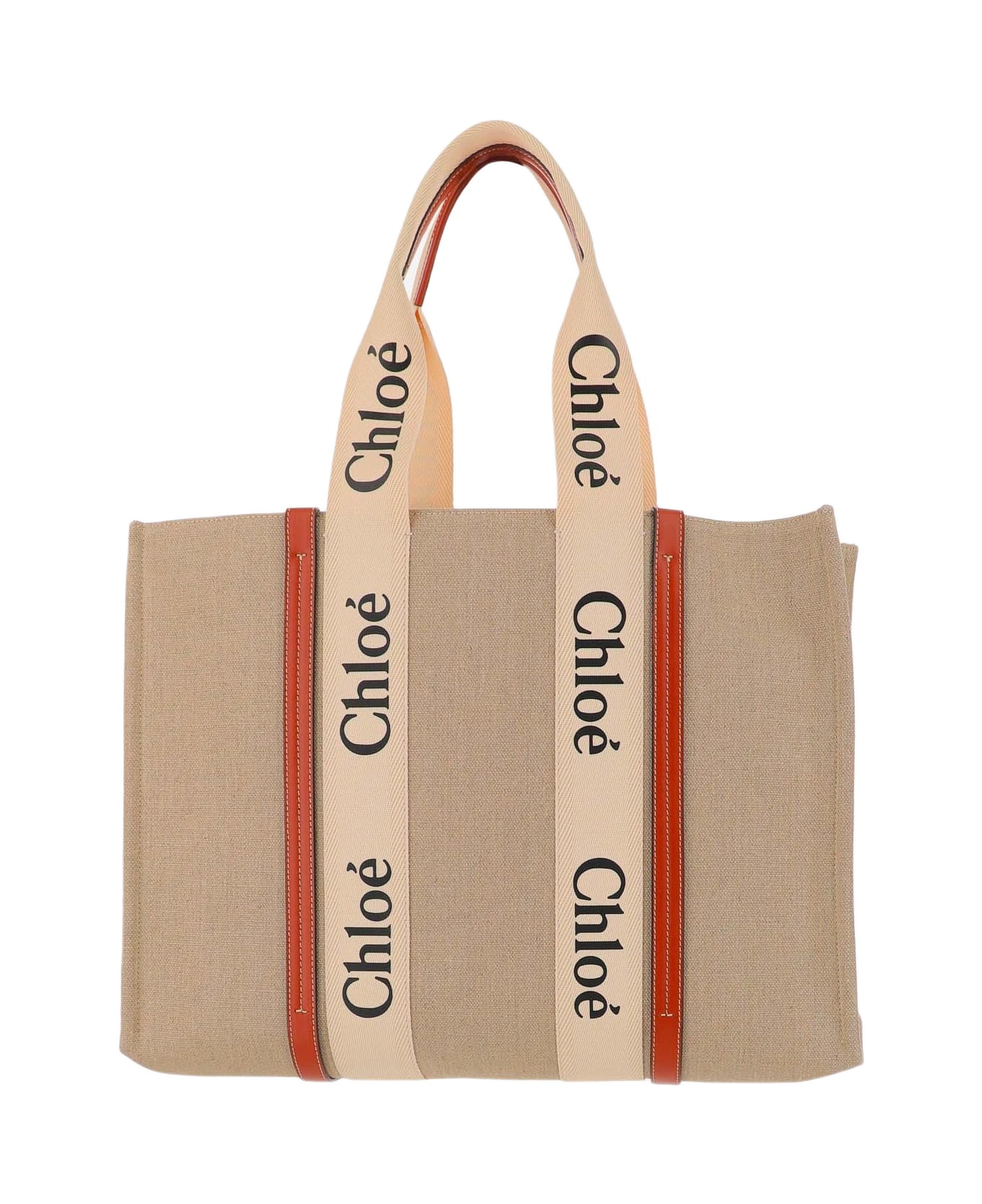 Chloé Large Woody Tote Bag - Beige