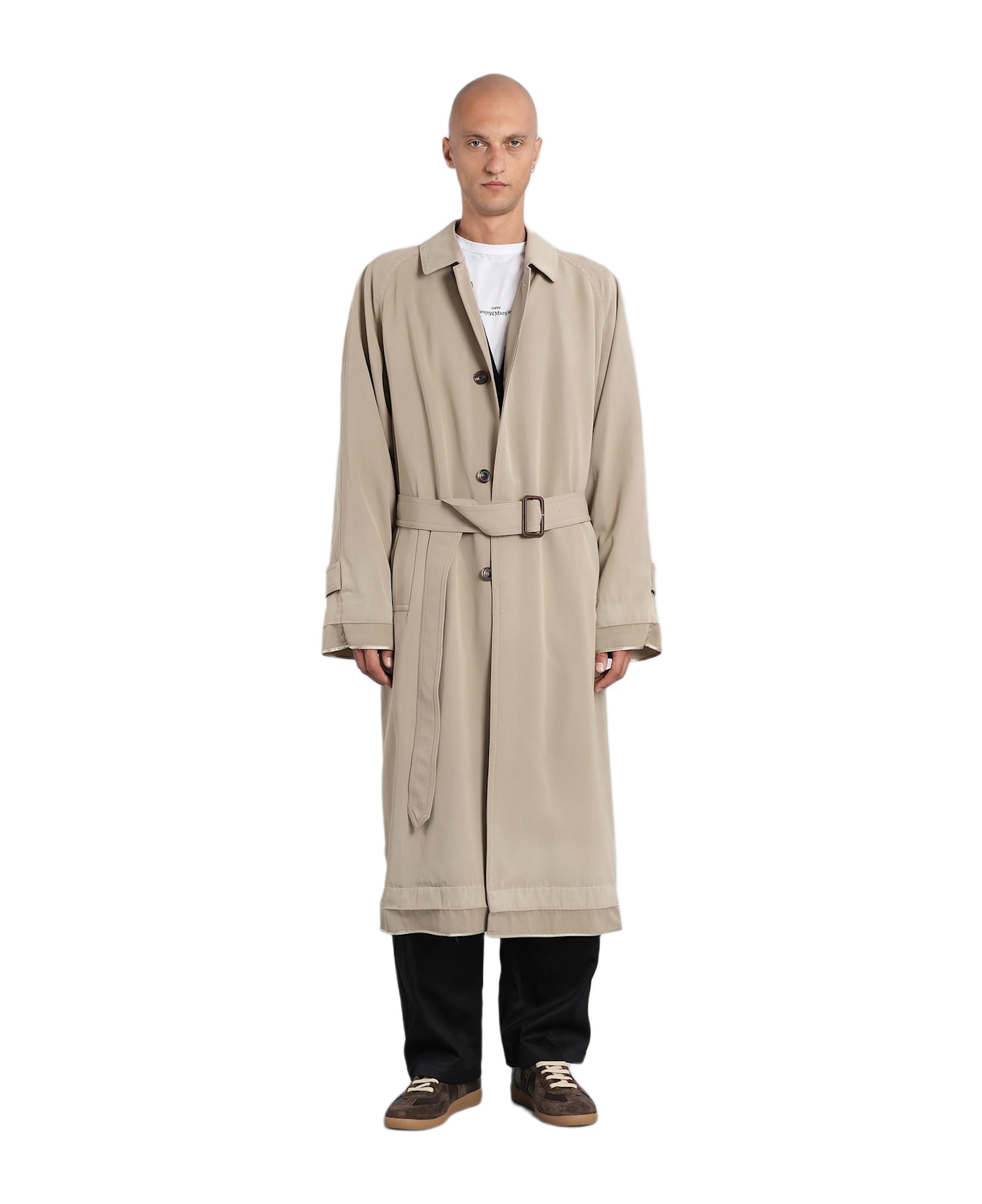 Maison Margiela Trench In Beige Wool - beige