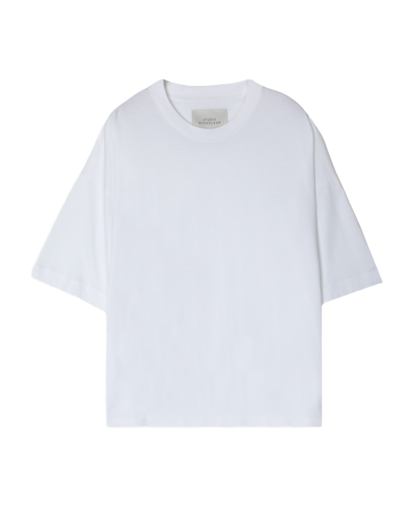 Studio Nicholson Jersey - Branded Easy Fit Ss T-shirt White relaxed fit t-shirt - Piu - Bianco