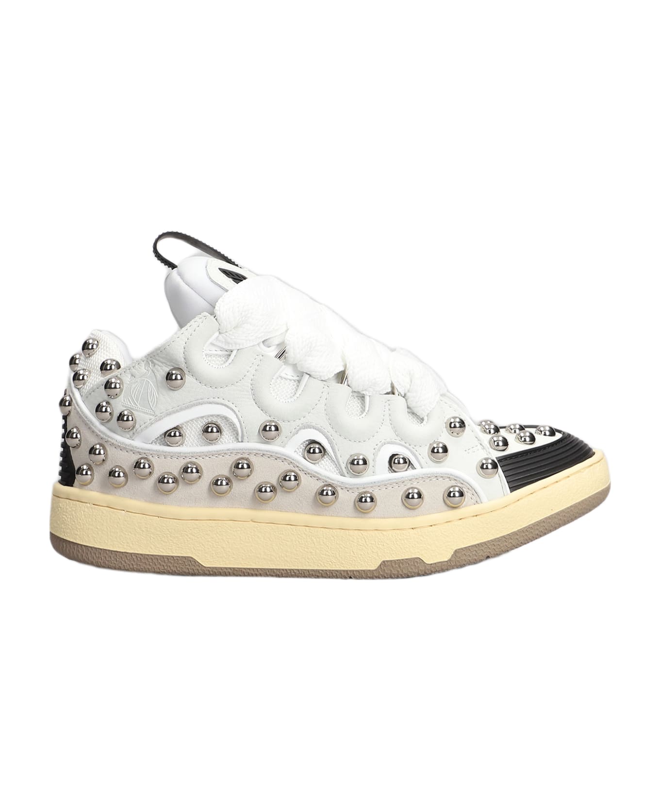 Lanvin Curb Sneakers In White Leather - White