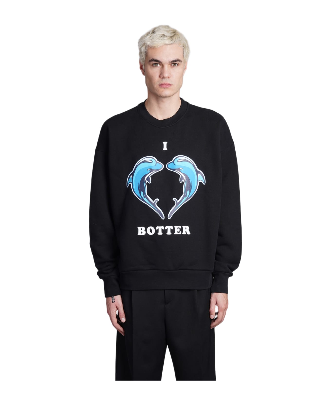 Botter Sweatshirt In Black Cotton - BLACK フリース