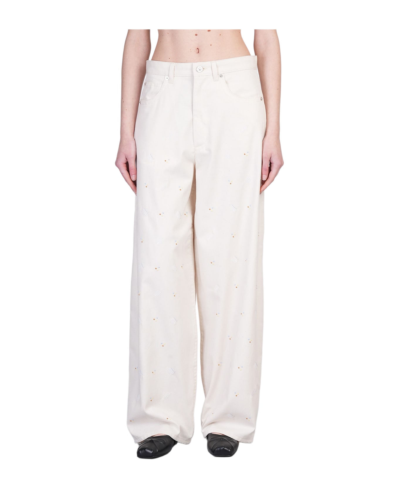 パンツ MARNI Woman Pants White PAMA0335I0UTSG24 CLN42 Cream cotton cady cropped trousers | Marni