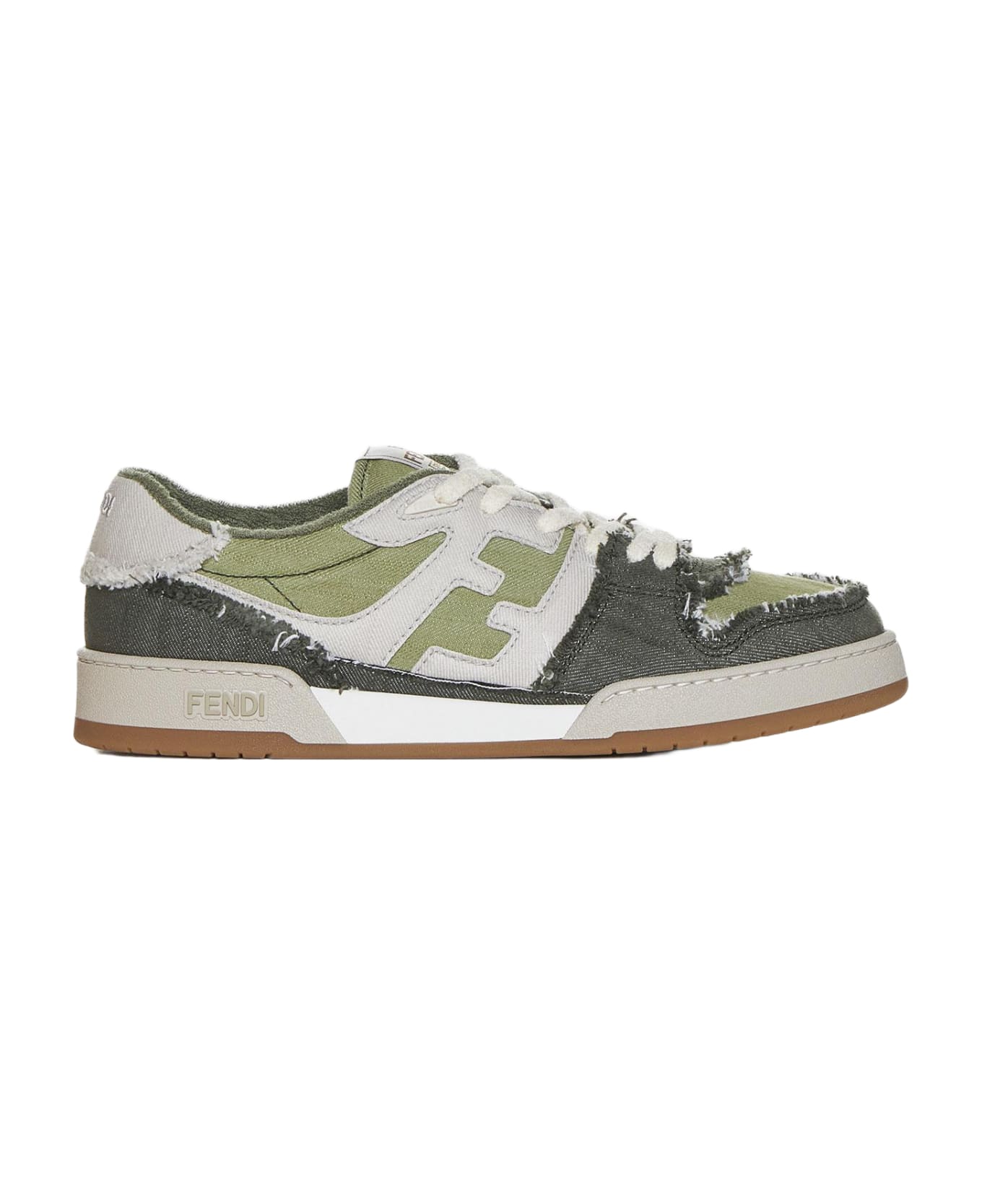 Fendi Match Logo Denim Sneakers - Verde chiaro, verde, bianco