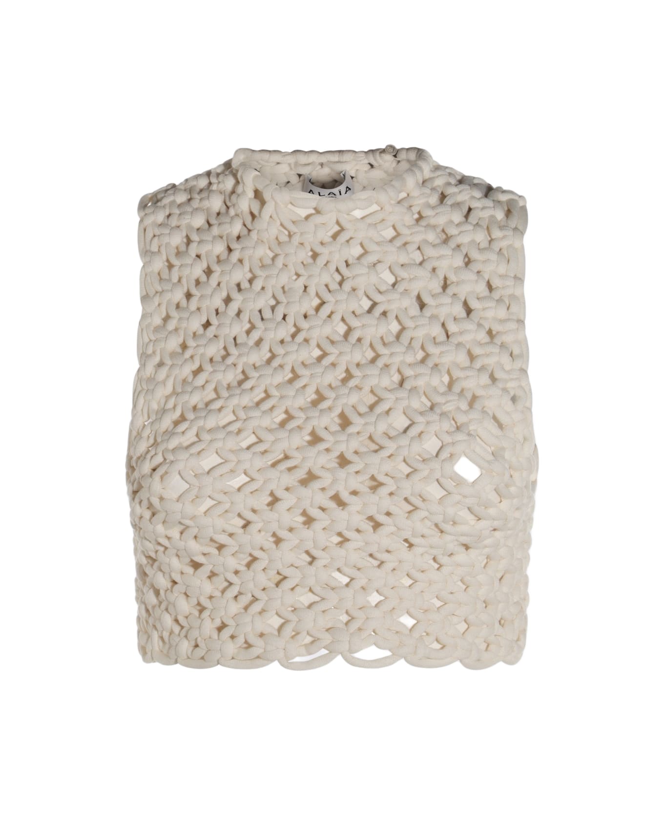 Alaia White Cotton Top - BLANC NATUREL
