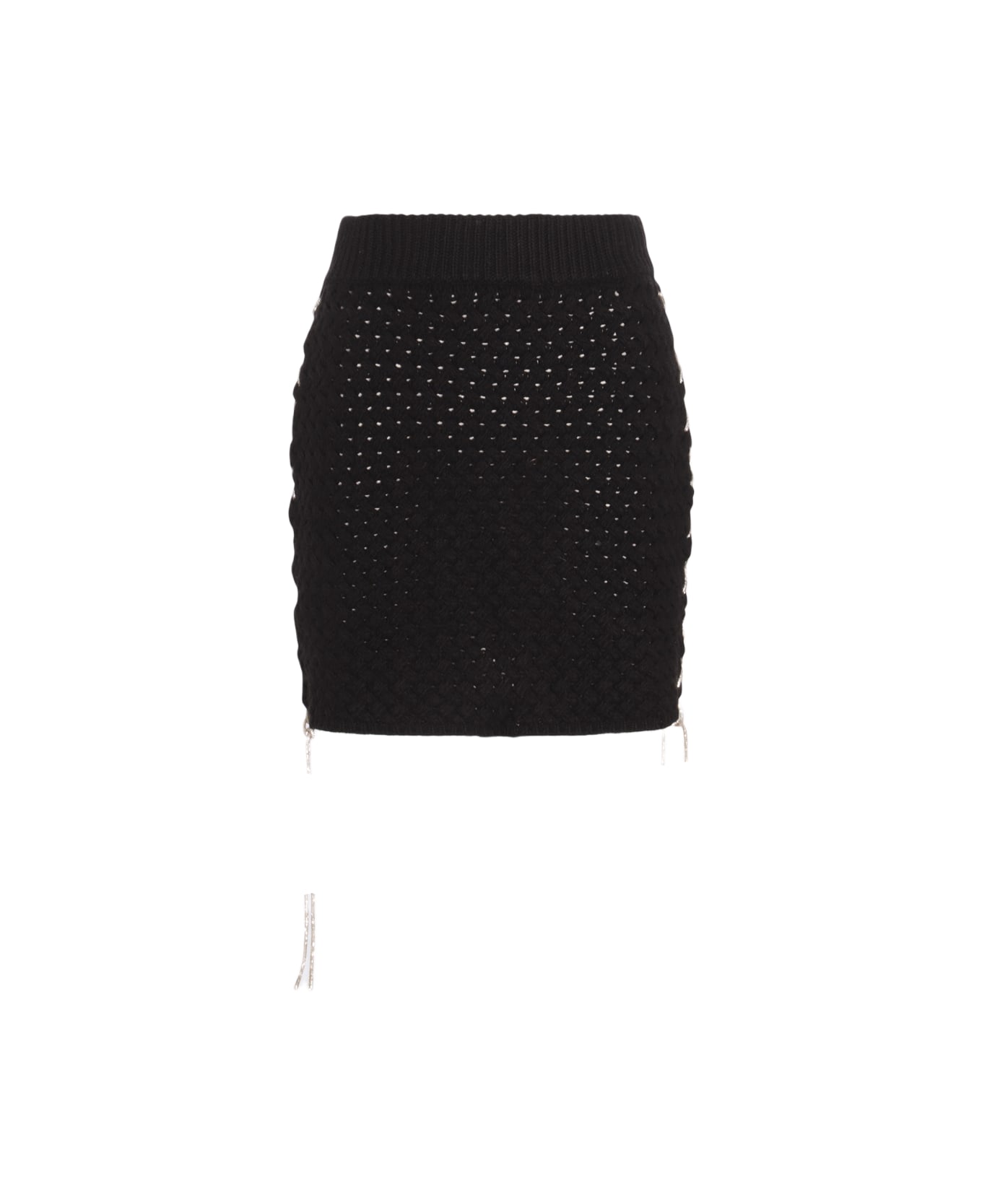 Giuseppe di Morabito Black Stretch Ruffled Mini Skirt - Black
