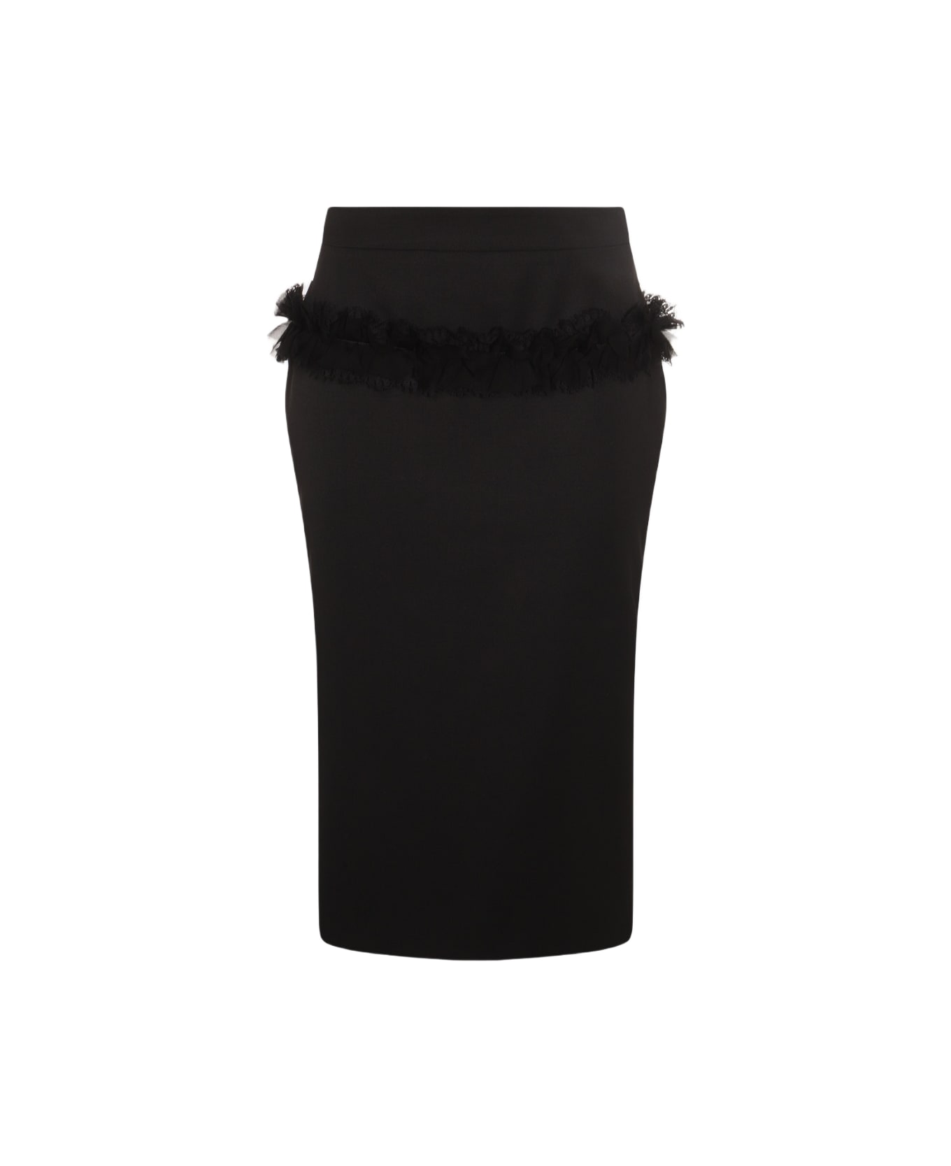 Alexander McQueen Black Wool Skirt - Black