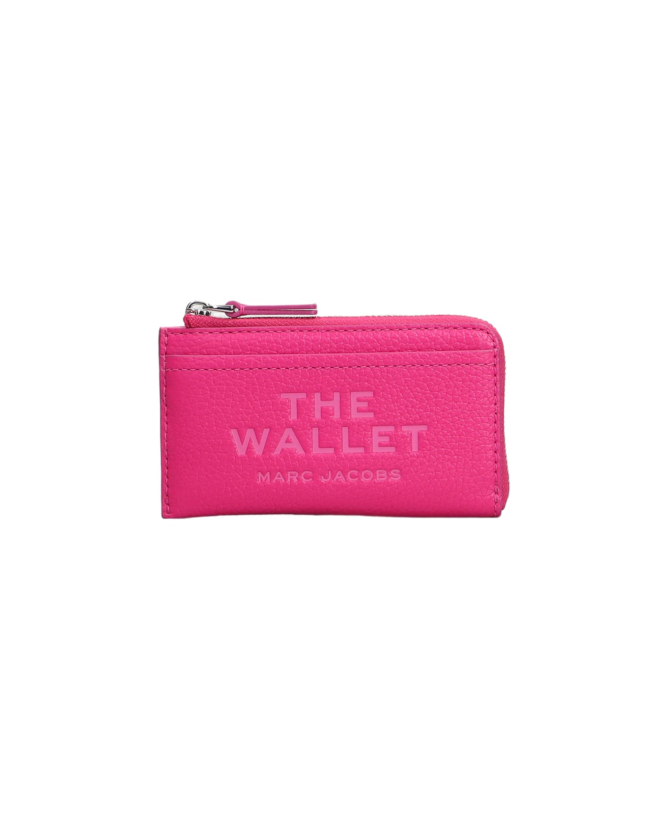 Marc Jacobs The Top Zip Multi Wallet In Fuxia Leather - HOTPINK