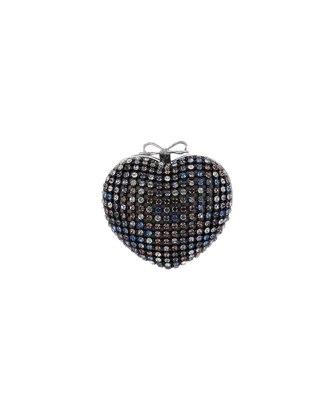 self-portrait Multicrystal Heart-shaped Clutch - MultiColour