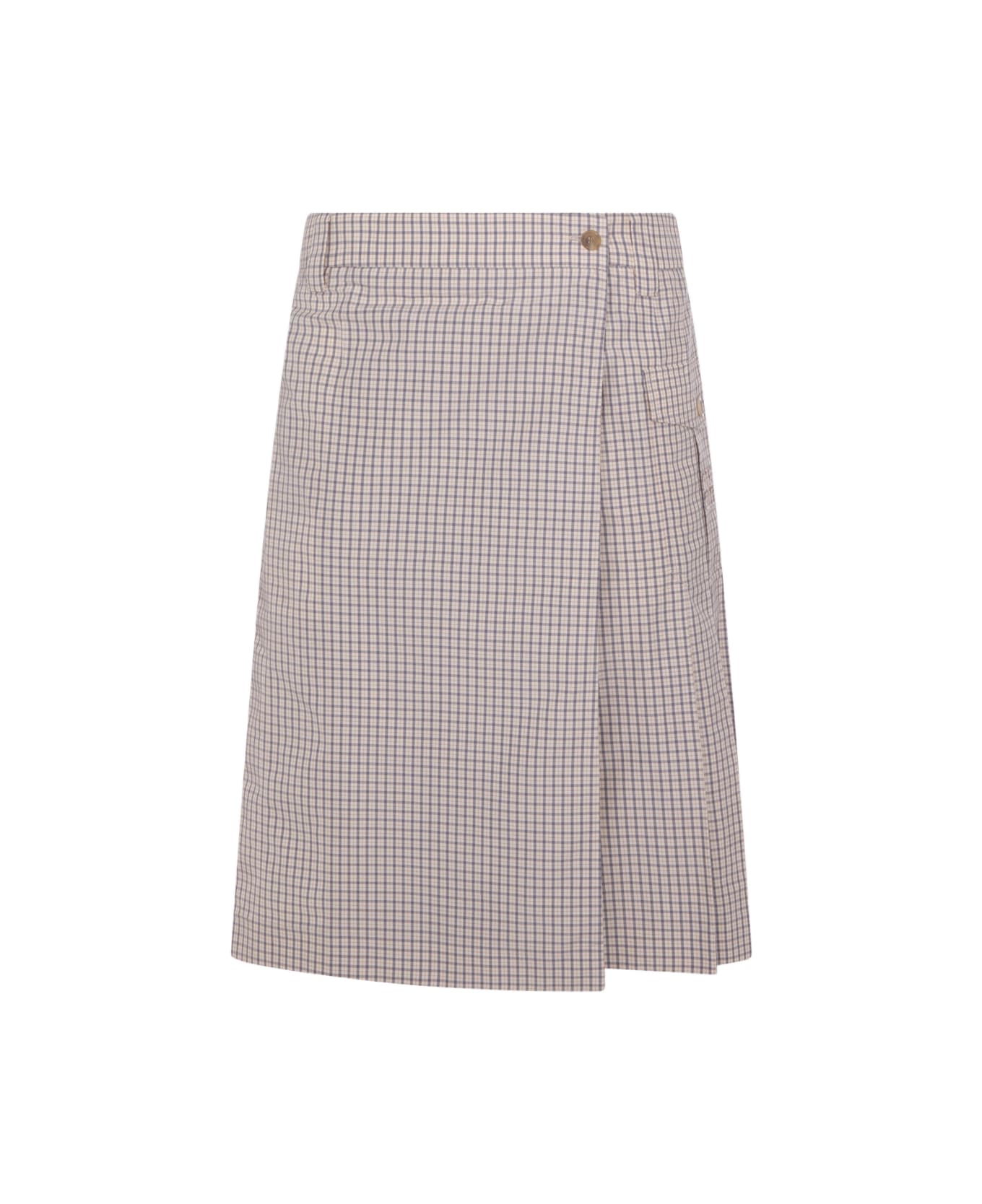 Miu Miu Beige Cotton Midi Skirt - Sand
