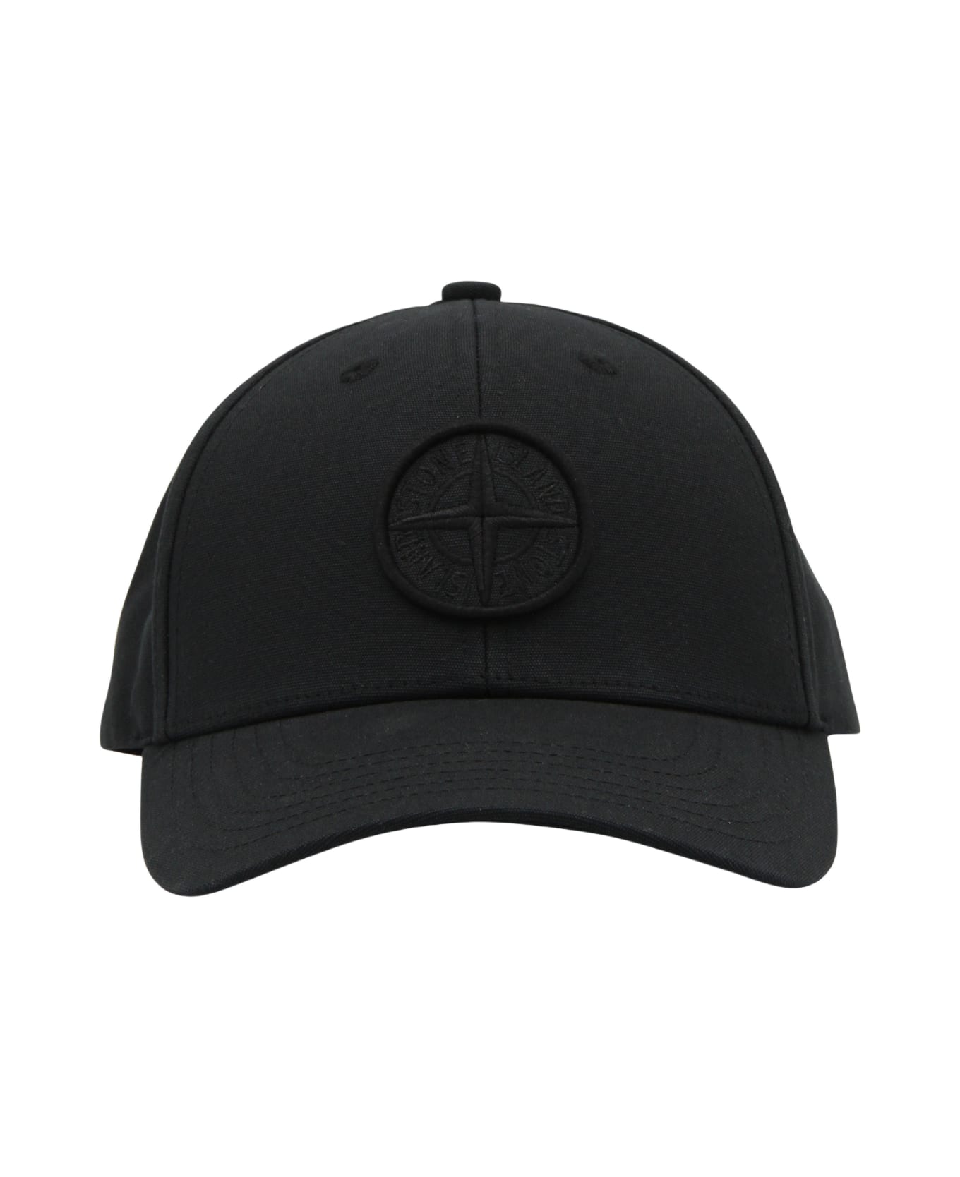 Stone Island Black Cotton Hat - Black