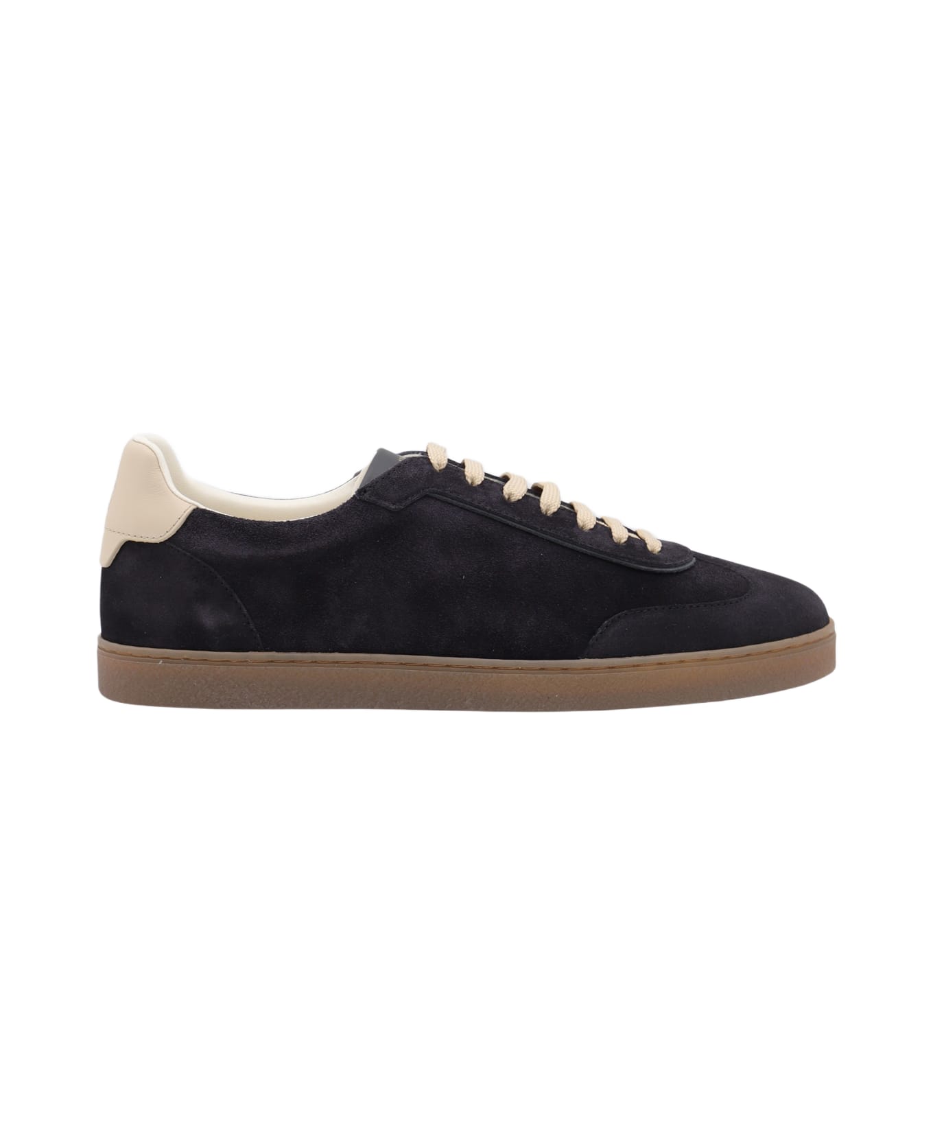 Brunello Cucinelli Navy Leather Sneakers - Blue