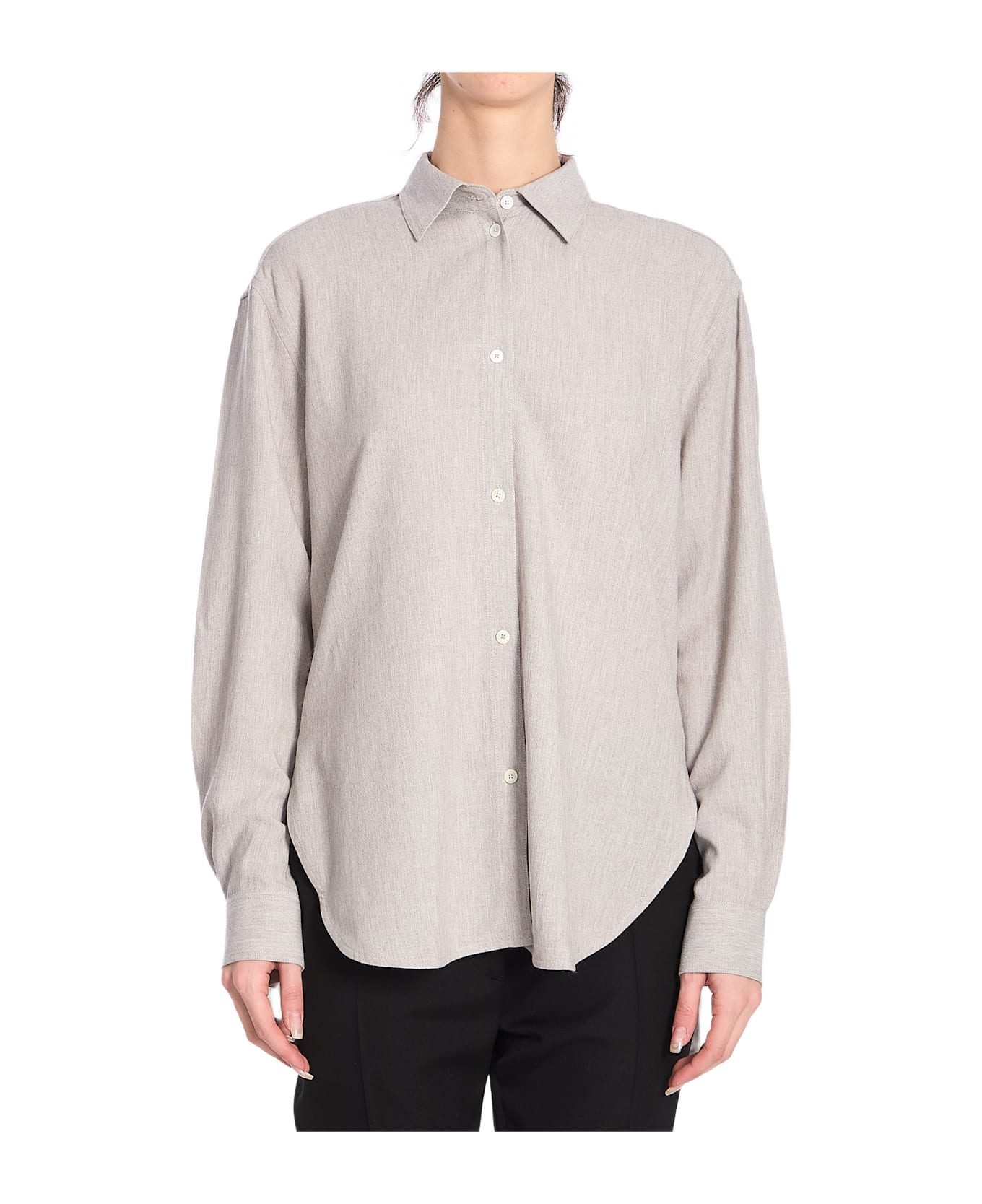 Totême Fluid Grey Mélange Shirt - Grey