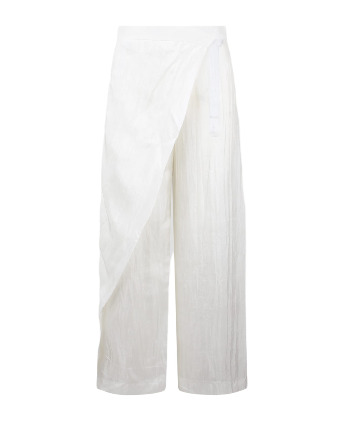The Rose Ibiza Wrap Silk Trousers - White