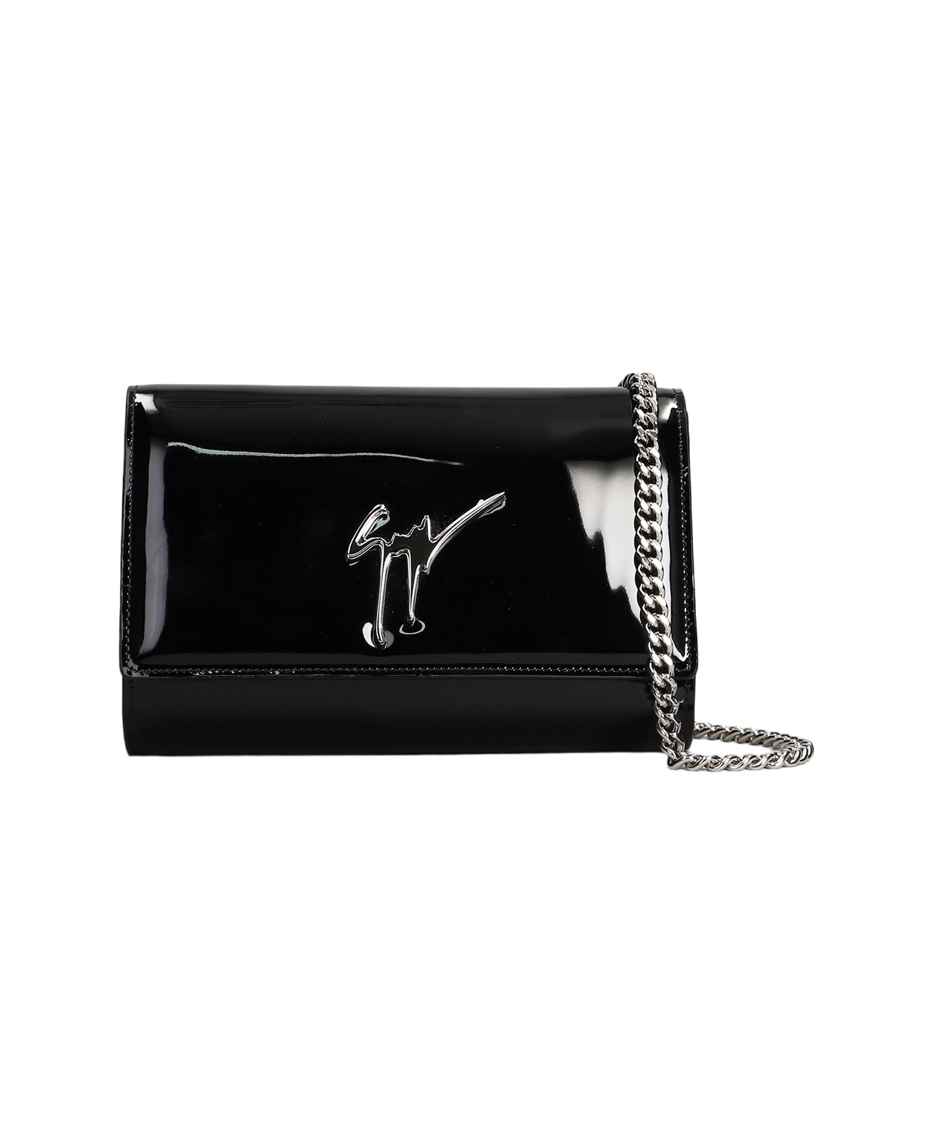 Giuseppe Zanotti Cleopatra Shoulder Bag In Black Patent Leather - black