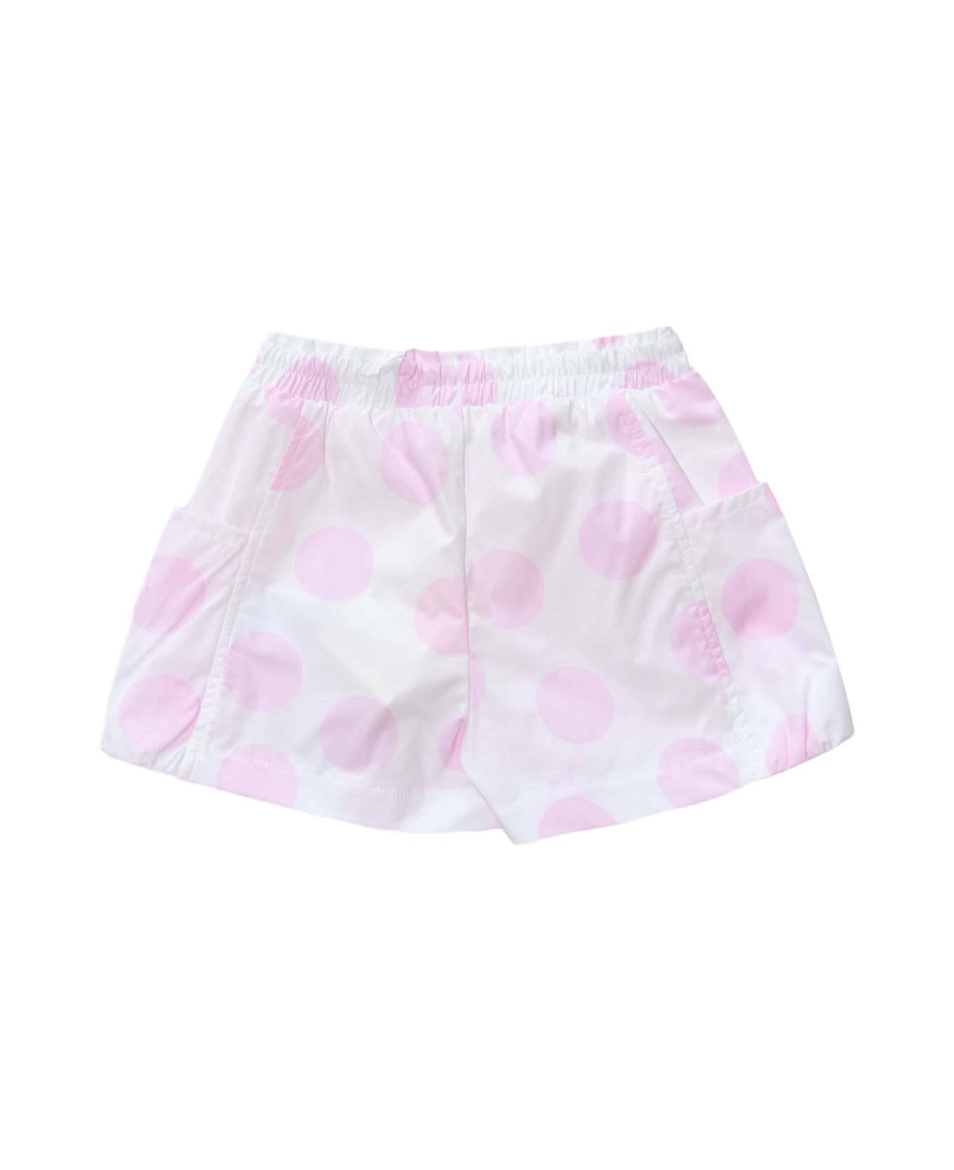 Monnalisa Multicolor Cotton Shorts - Bianco+Rosa Fairytale ボトムス