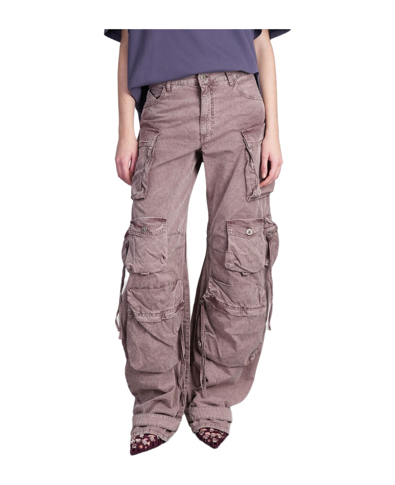 The Attico Fern Pants In Rose-pink Cotton - rose-pink