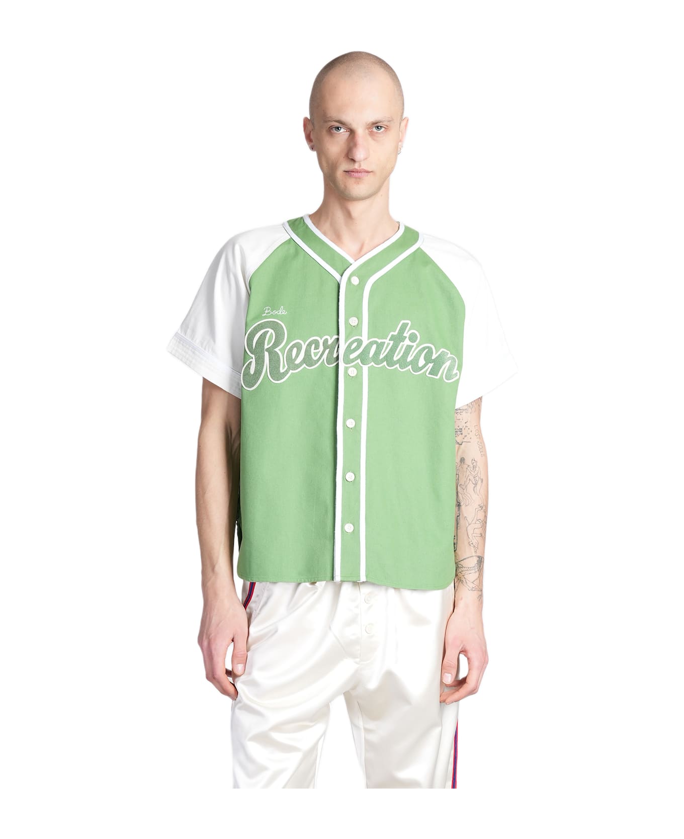 Bode Shirt In Green Cotton - green