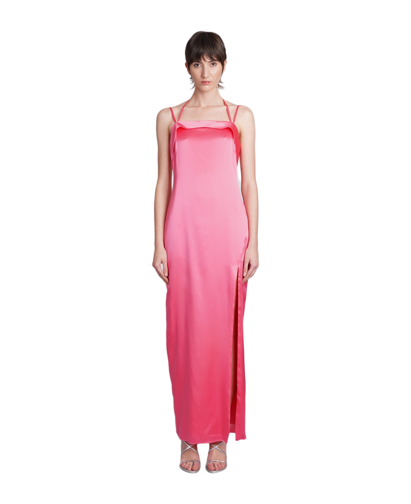 Cult Gaia Shiazu Dress In Rose-pink Silk - rose-pink ワンピース＆ドレス