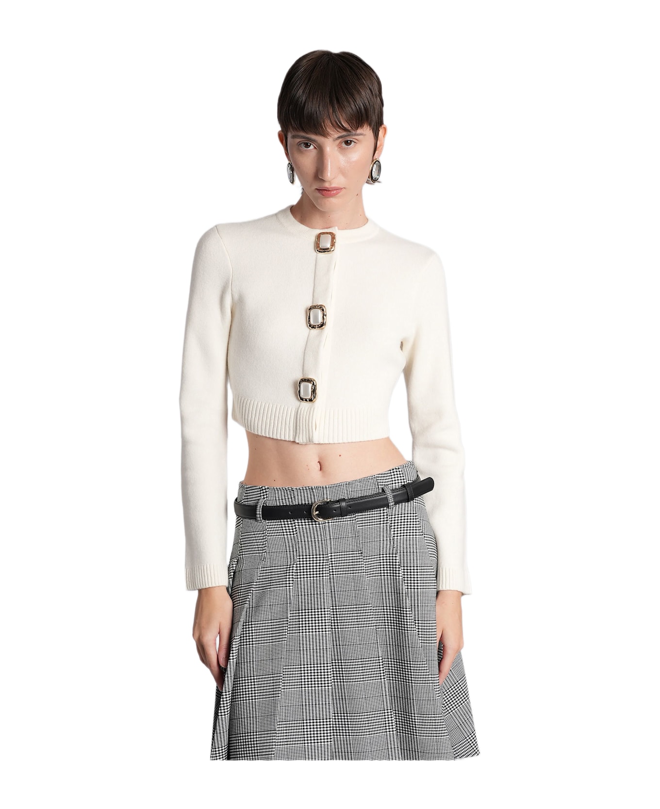 self-portrait Cardigan In Beige Wool - beige