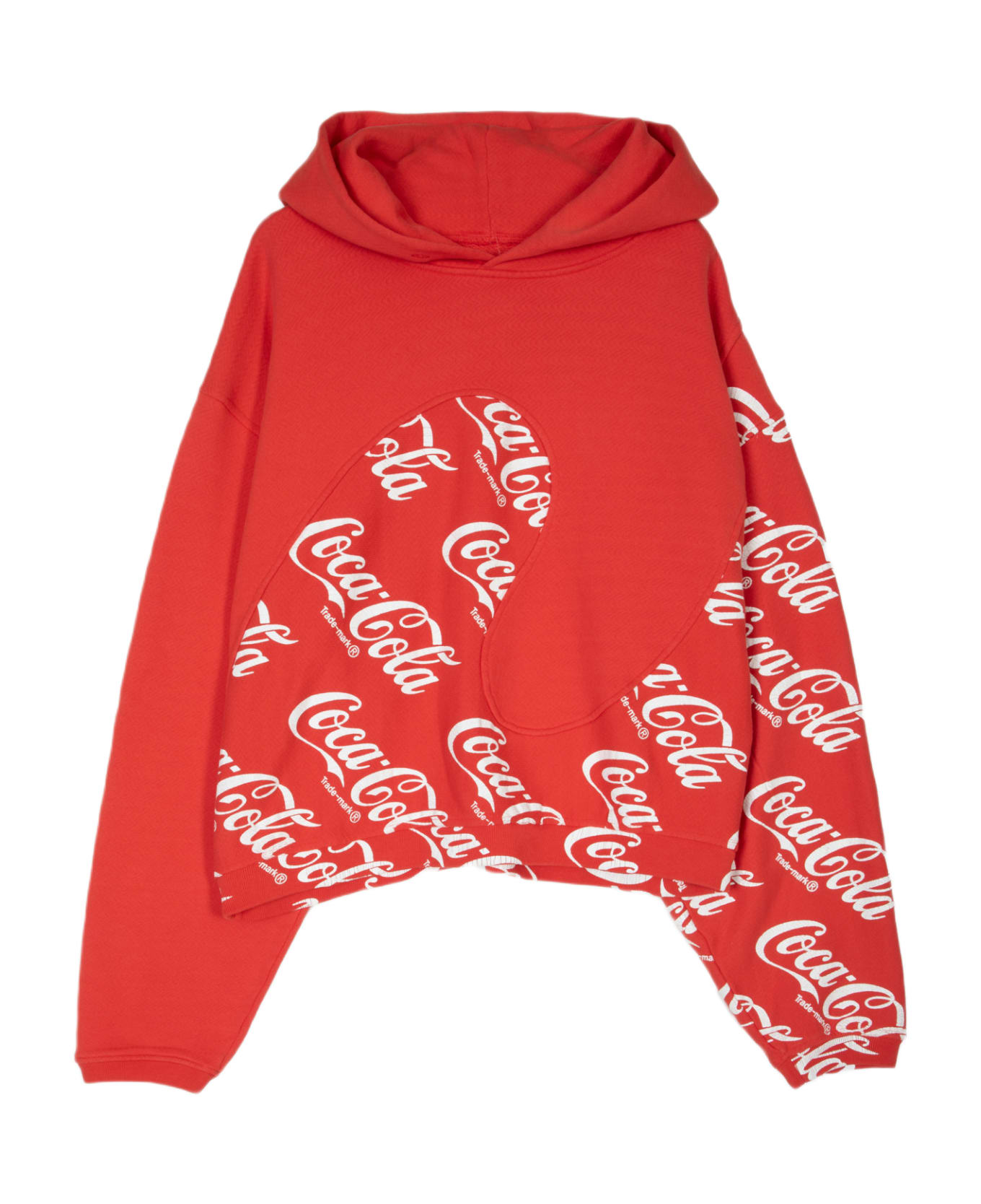 ERL Men Coca Cola Swirl Hoodie Knit Red Coca Cola Swirl Hoodie - Men Coca Cola Swirl Hoodie Knit - RED