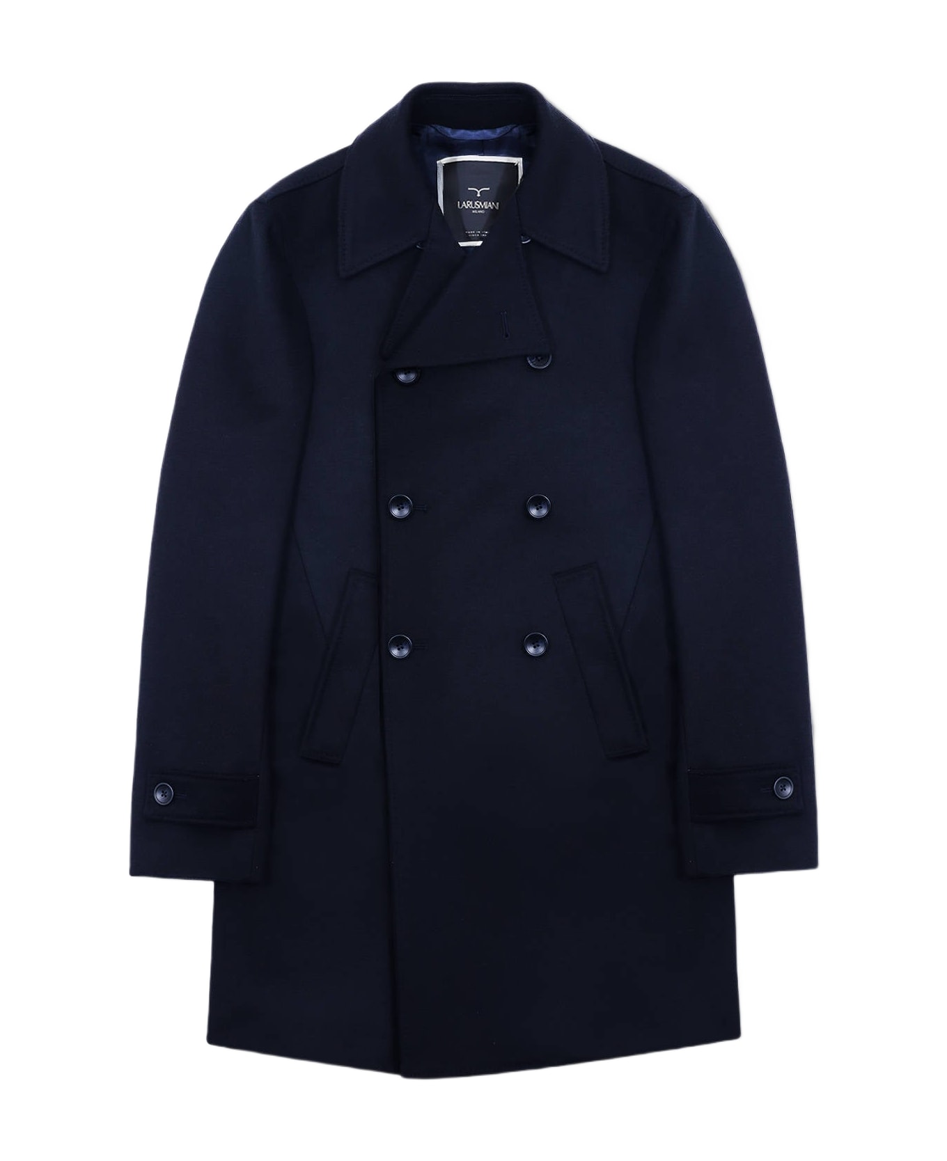 Larusmiani Wool And Cashmere Peacoat Denali Coat - Blue