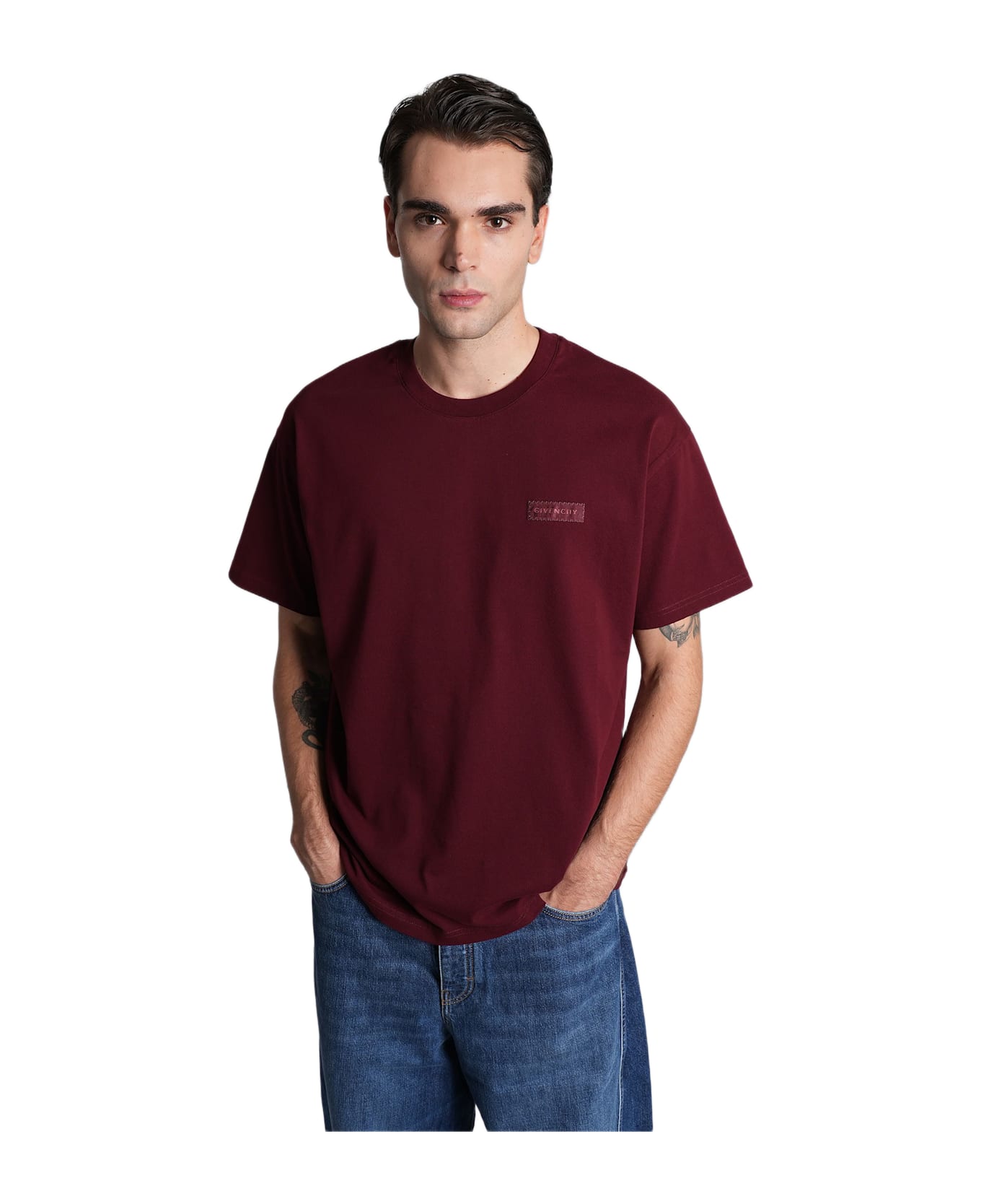 Givenchy T-shirt In Bordeaux Cotton - bordeaux