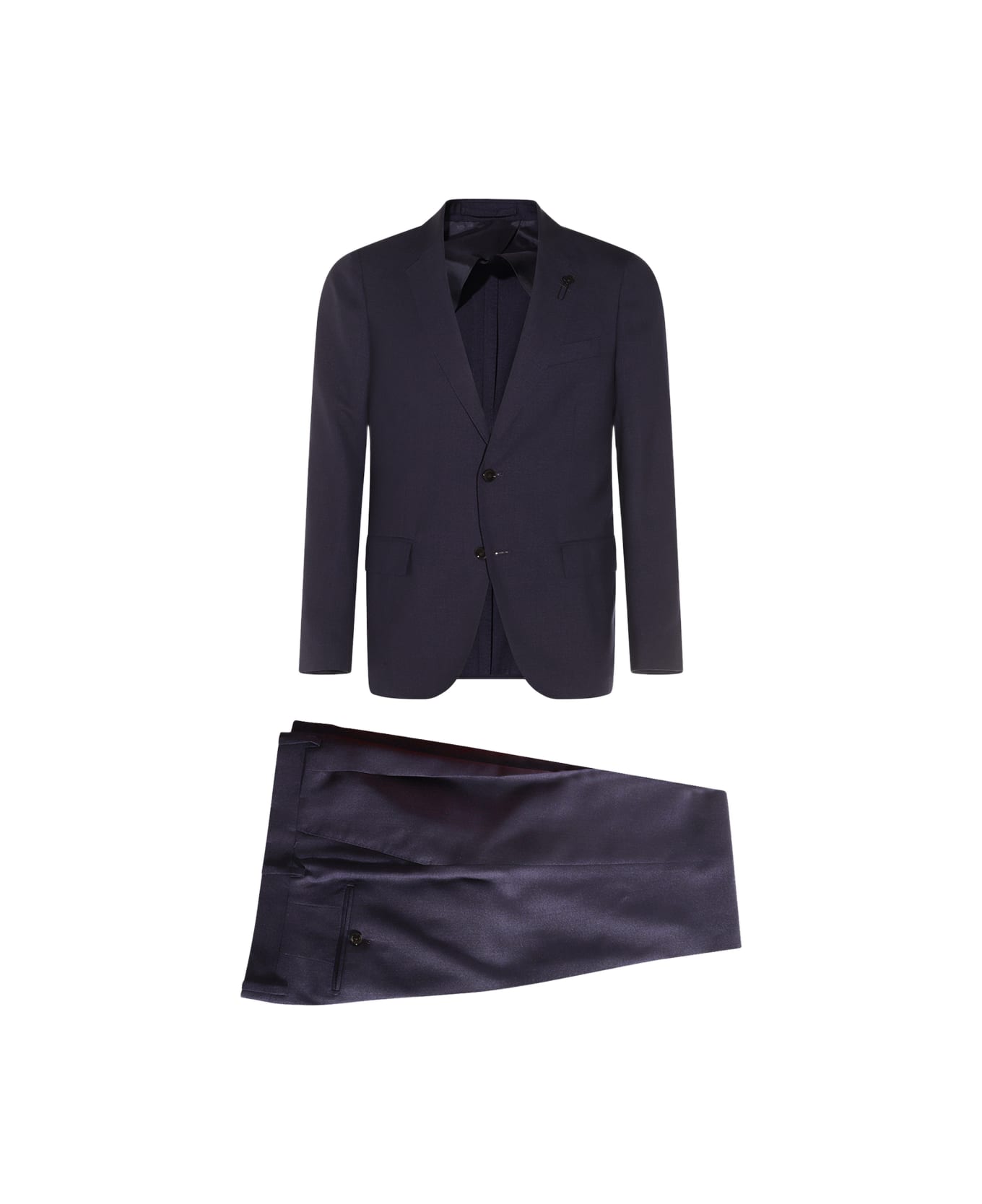 Lardini Dark Blue Viscose Suits - Blue
