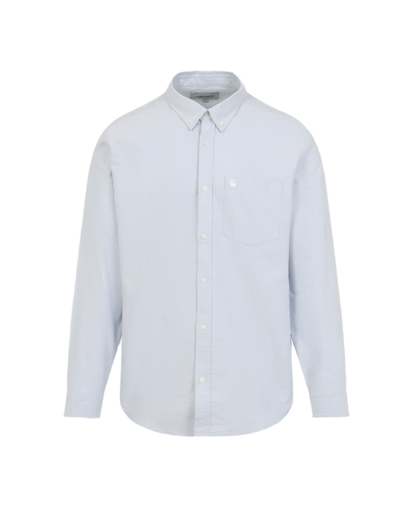 Carhartt Ls C-logo Shirt - Lxx Blue Fog / White