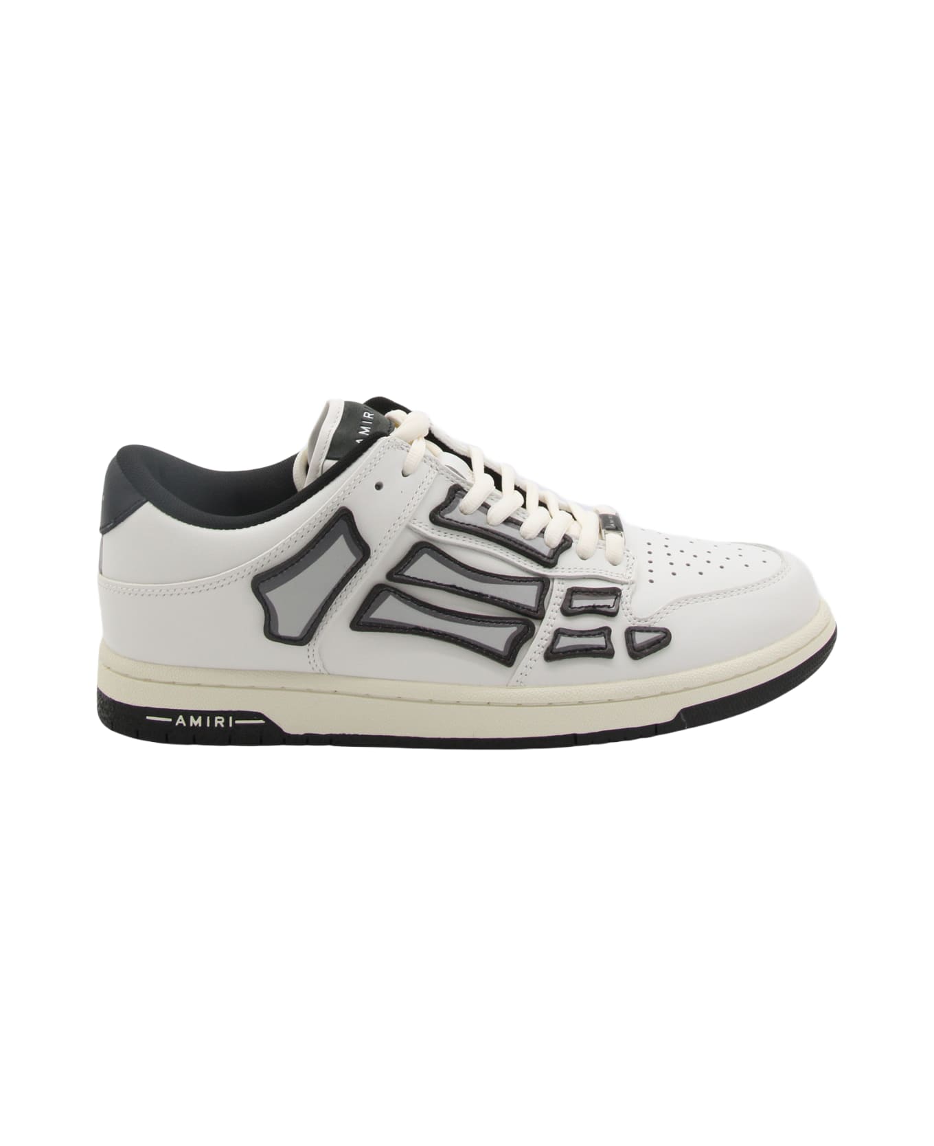 AMIRI White And Black Leather Skel Sneakers - Bianco
