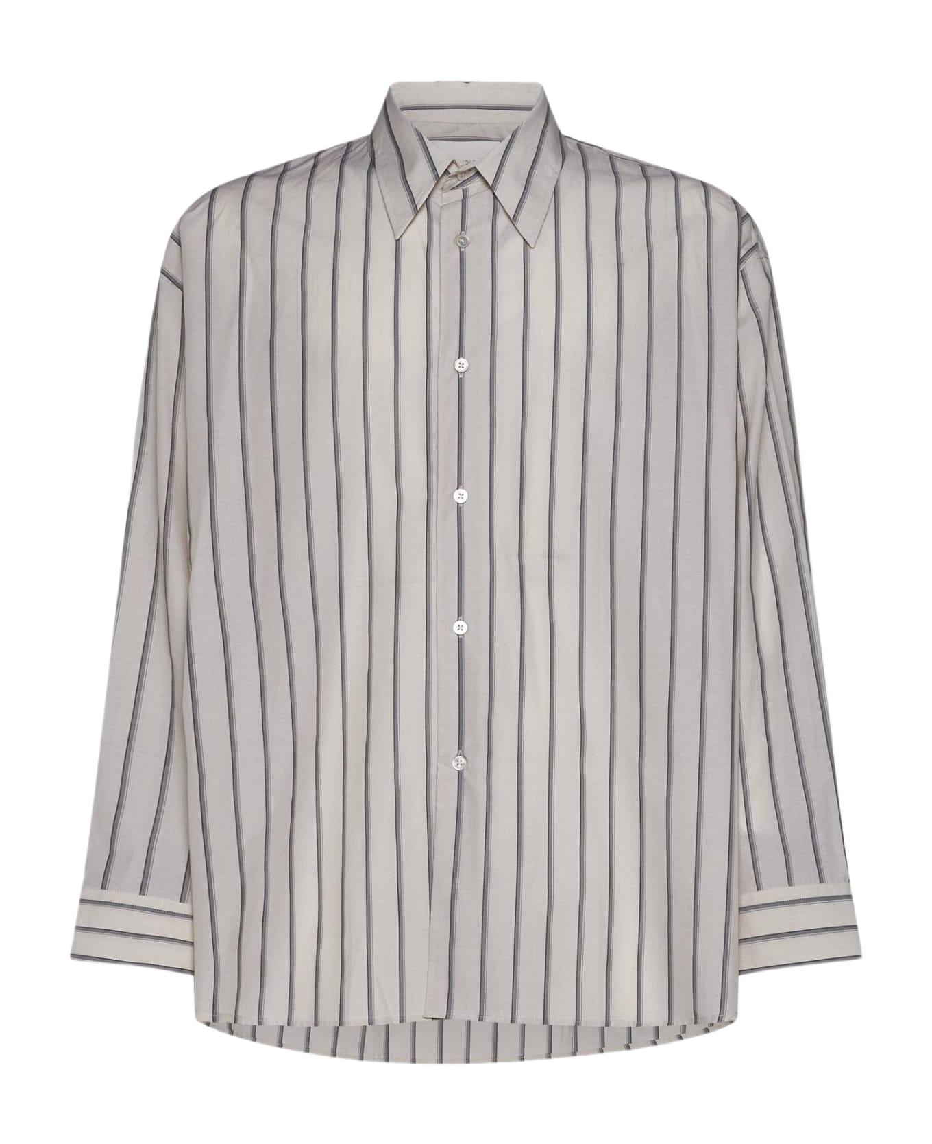 Studio Nicholson Loche Pinstriped Cotton Shirt - BEIGE