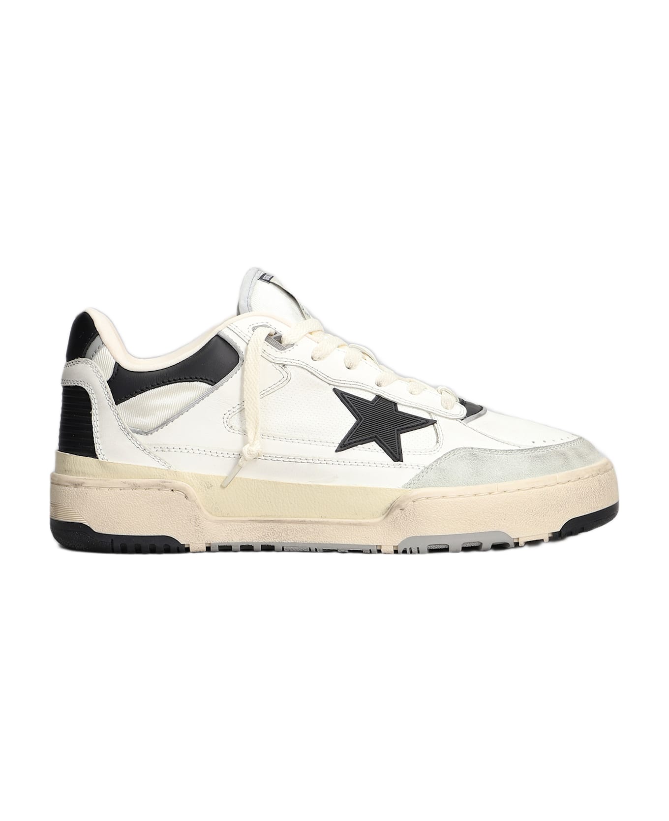 Golden Goose Forty 2 Sneakers In White Leather And Fabric - white