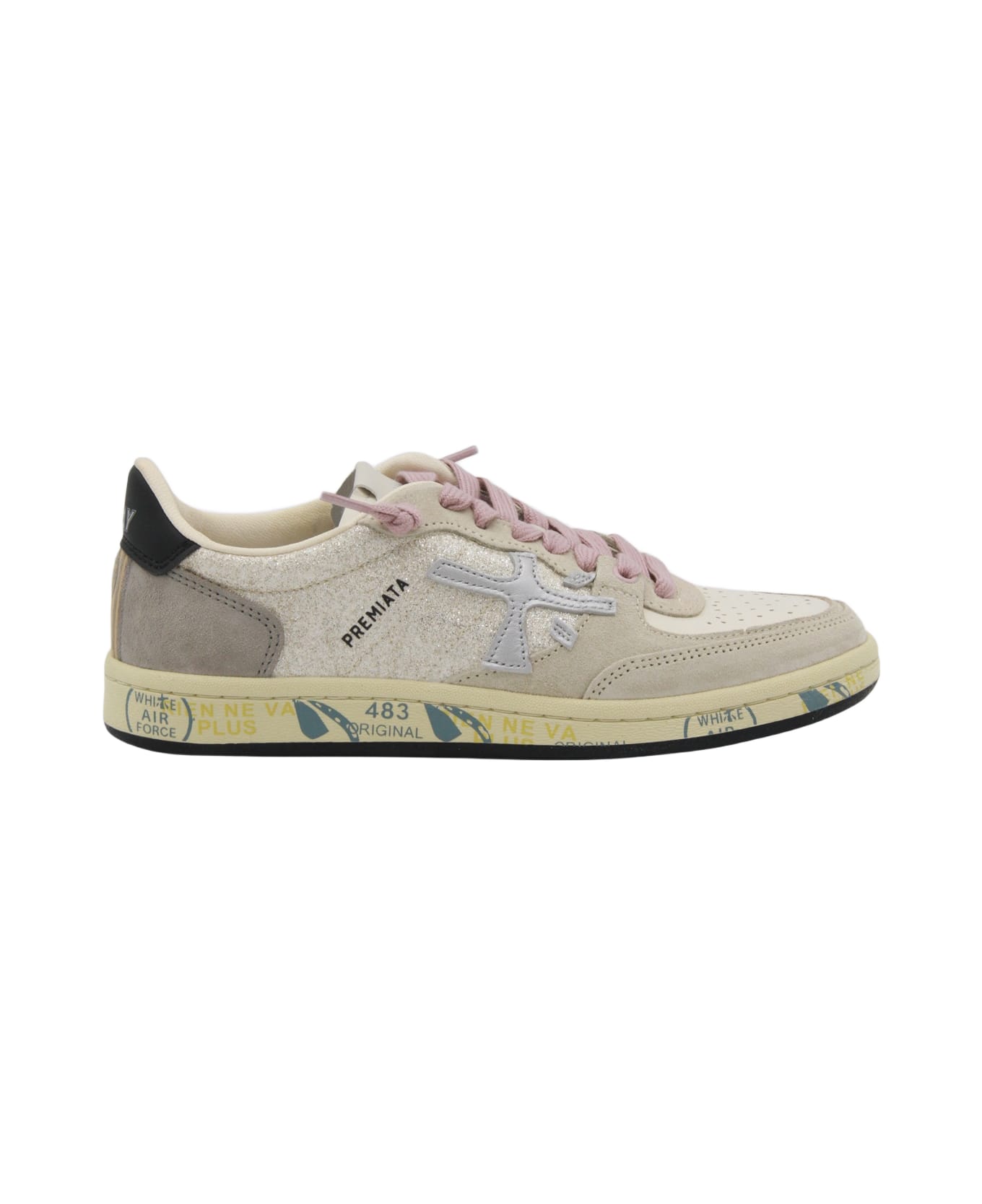 Premiata Beige Leather Basket Clayd Sneakers