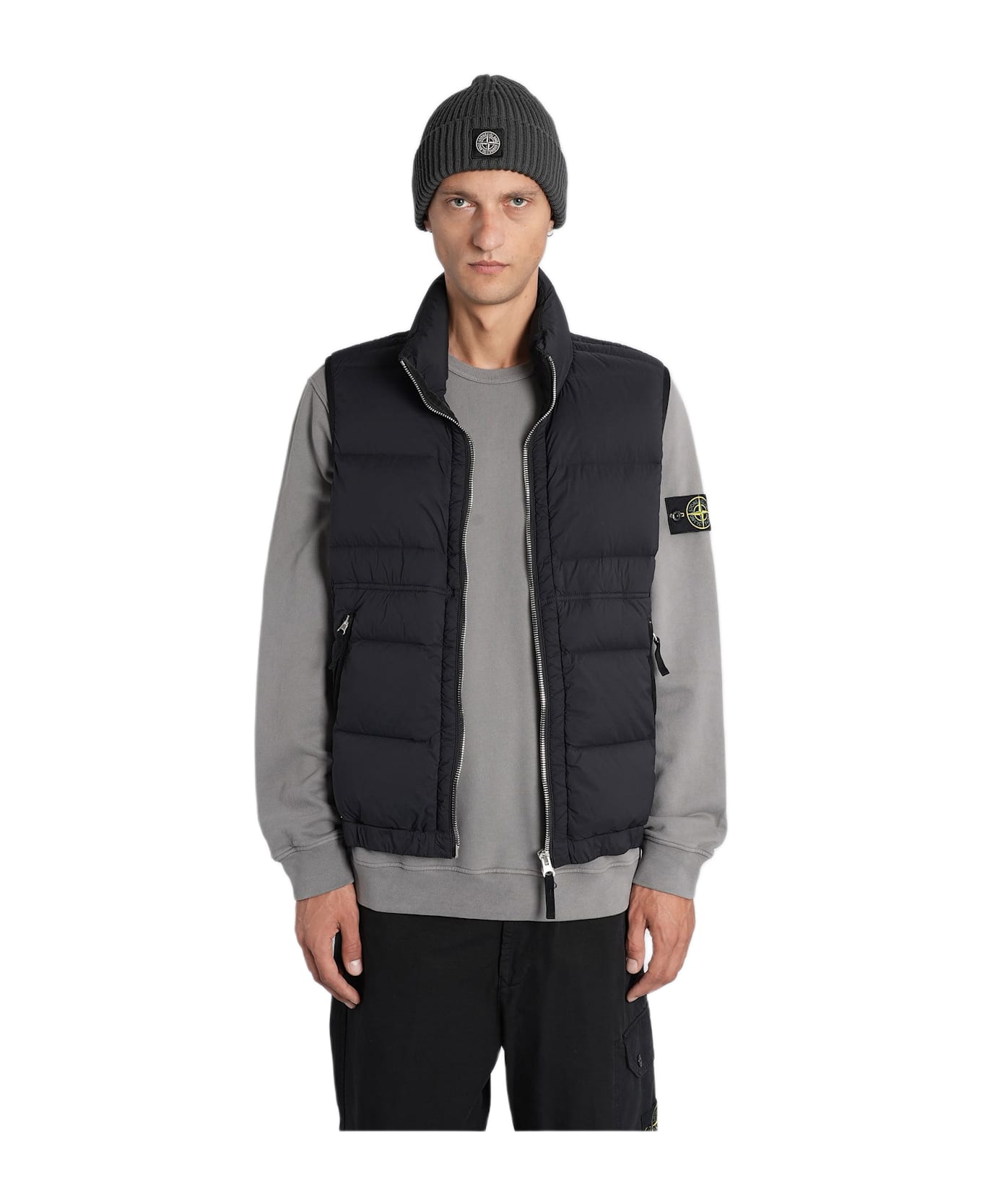 Stone Island Puffer In Black Polyamide - black