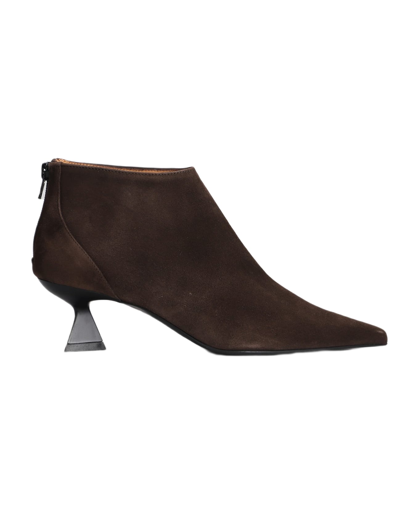 Roberto Festa Esta High Heels Ankle Boots In Brown Suede - brown