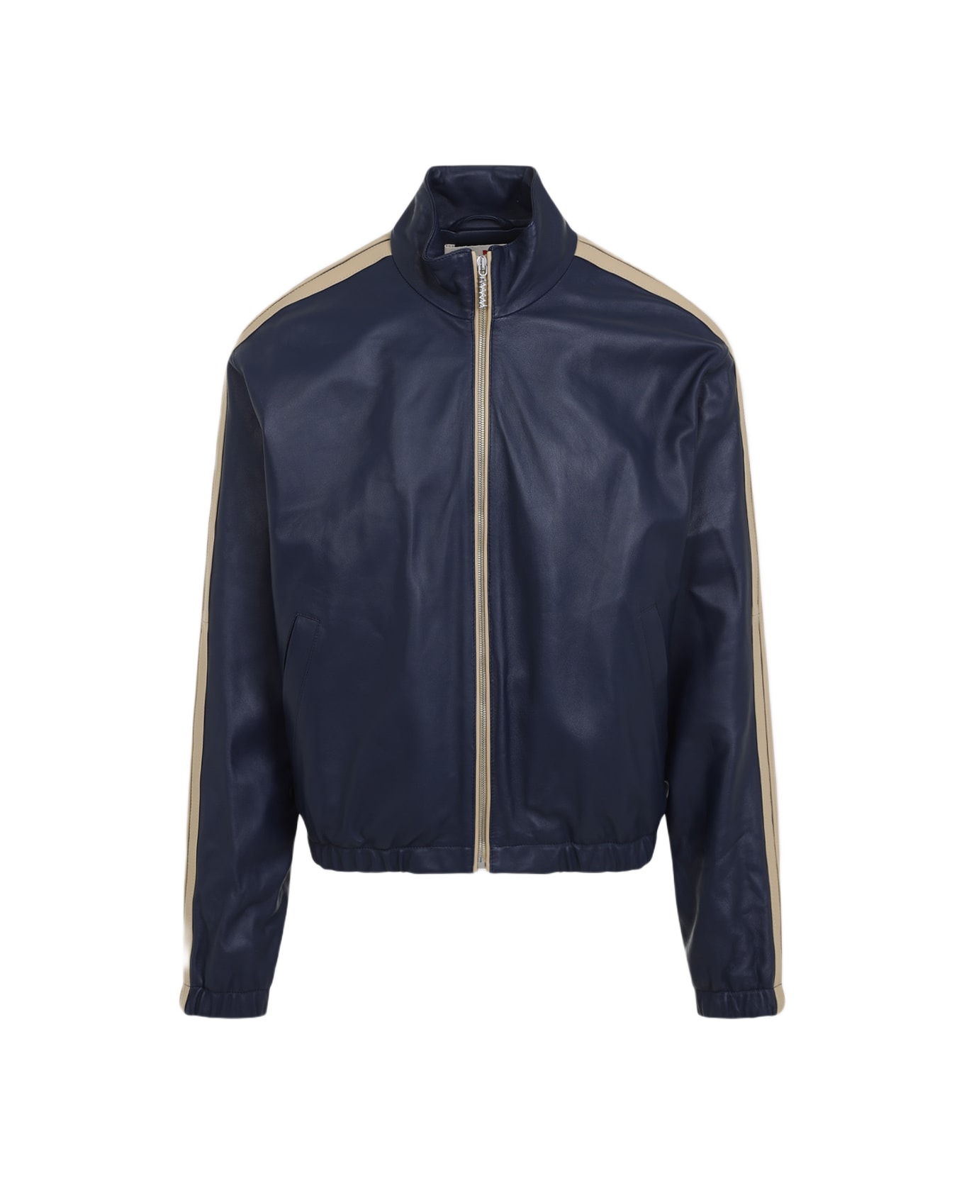 Marni Ovine Leather Jacket - Blue China