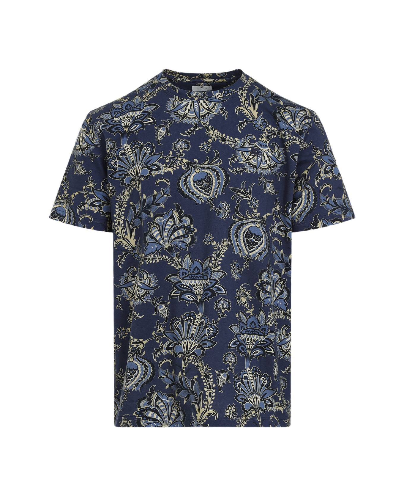 Etro Roma T-shirt - Print On Blue Base