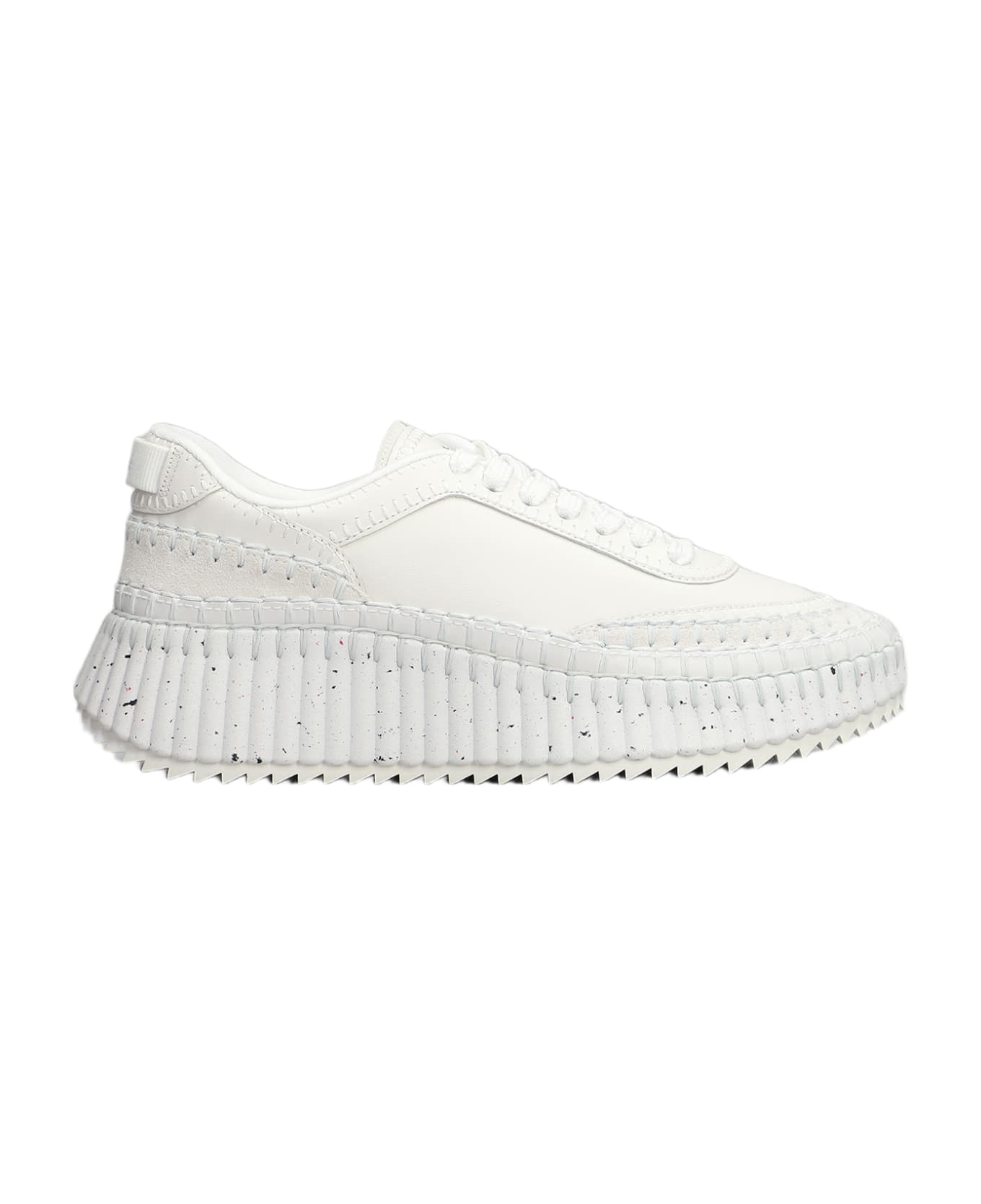 Chloé Nama Sneakers In White Leather - white
