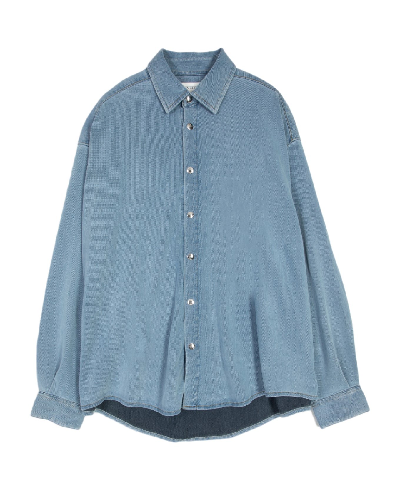Laneus Denim Shirt Man Light blue chambray denim oversize shirt - Denim Shirt - Denim chiaro