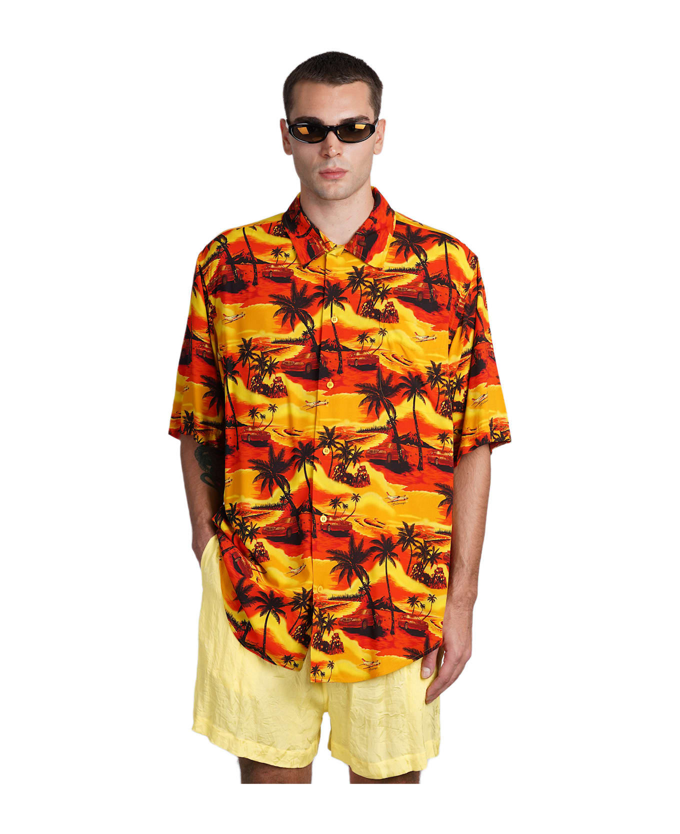 Balenciaga Shirt In Orange Viscose - orange