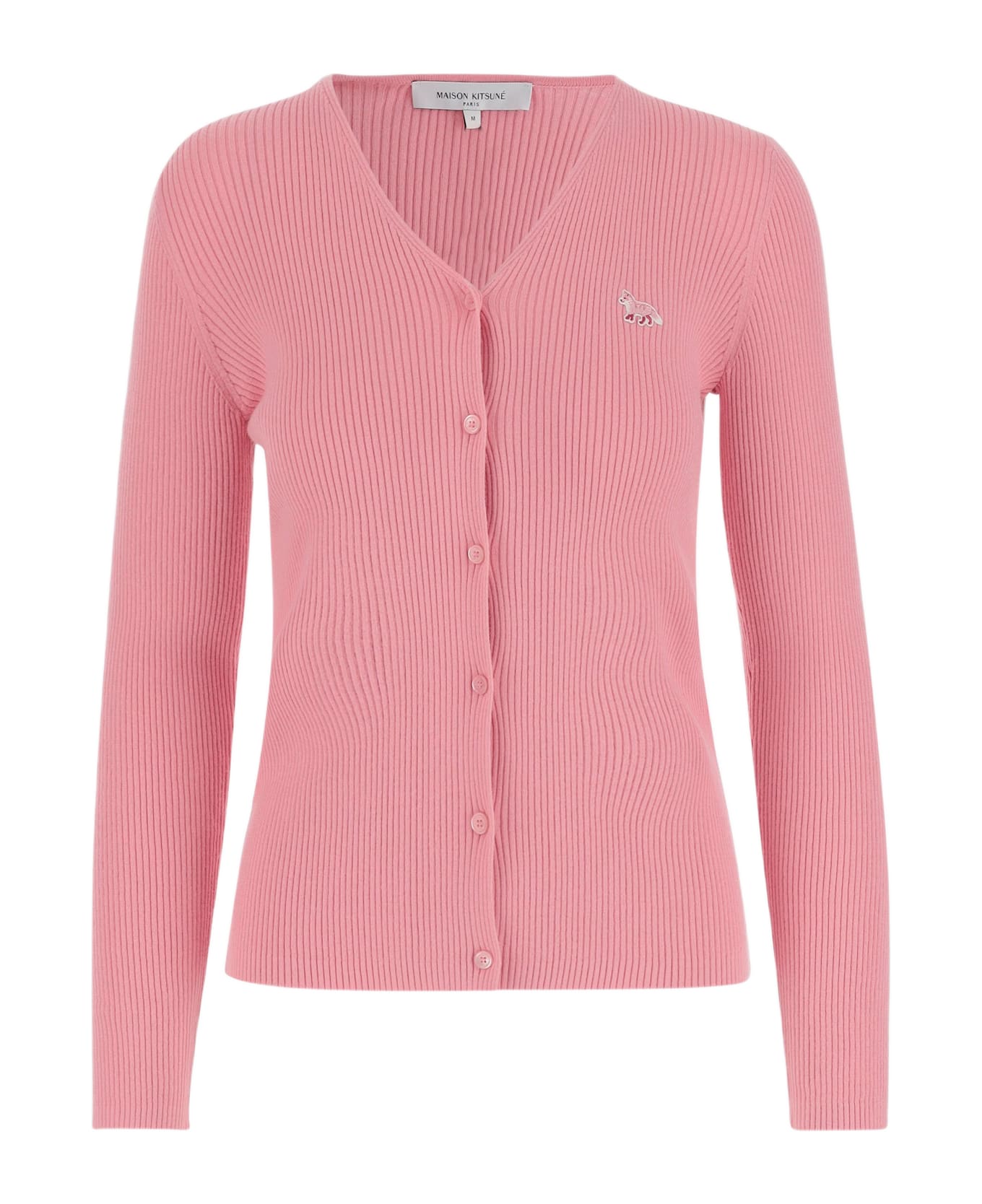 Maison Kitsuné Wool And Cotton Cardigan - Pink