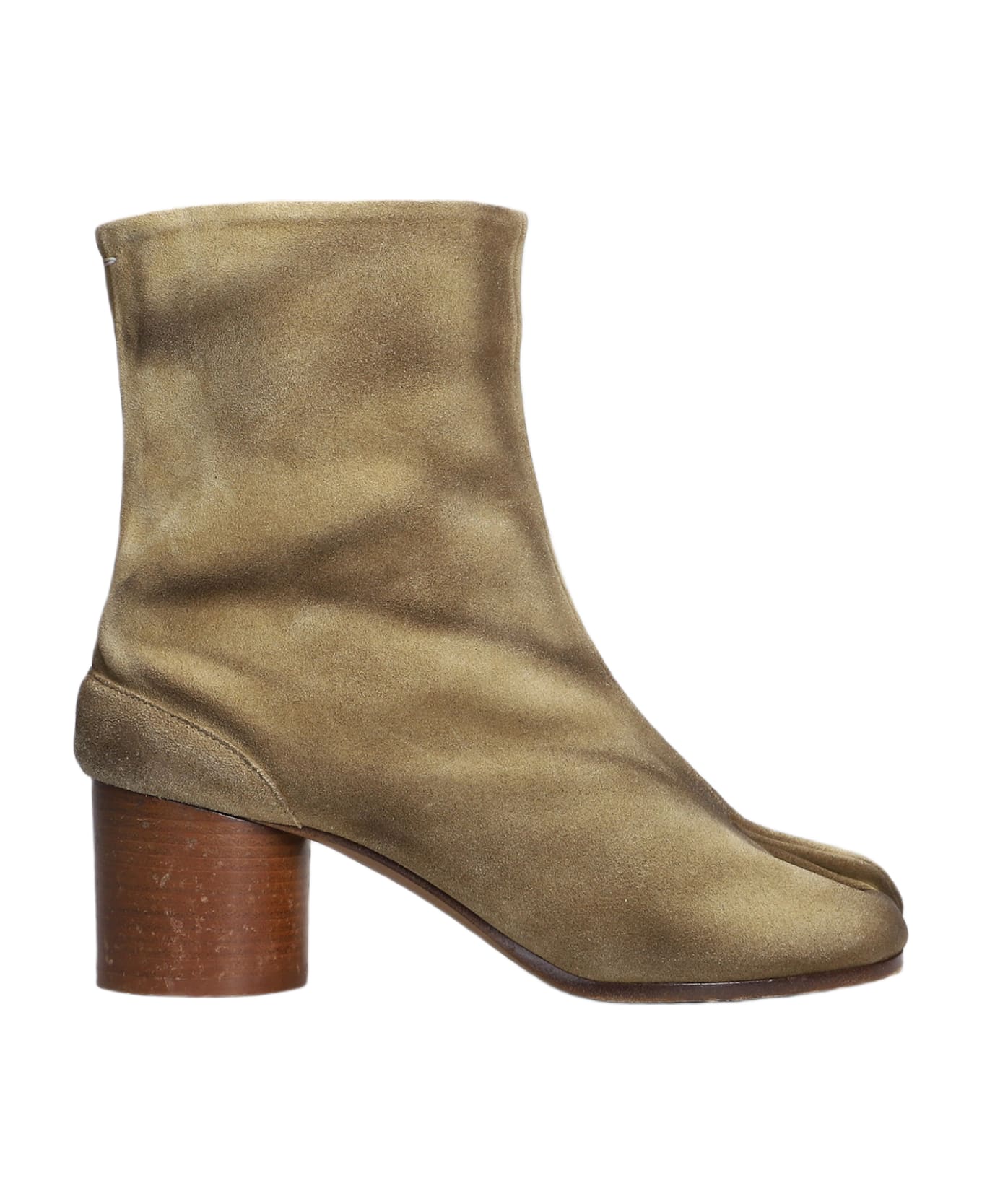 Maison Margiela Tabi Ankle Boots In Camel Suede - Camel