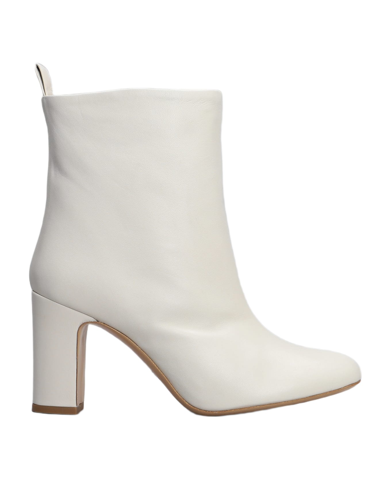 Marc Ellis Allegra High Heels Ankle Boots In White Leather - white