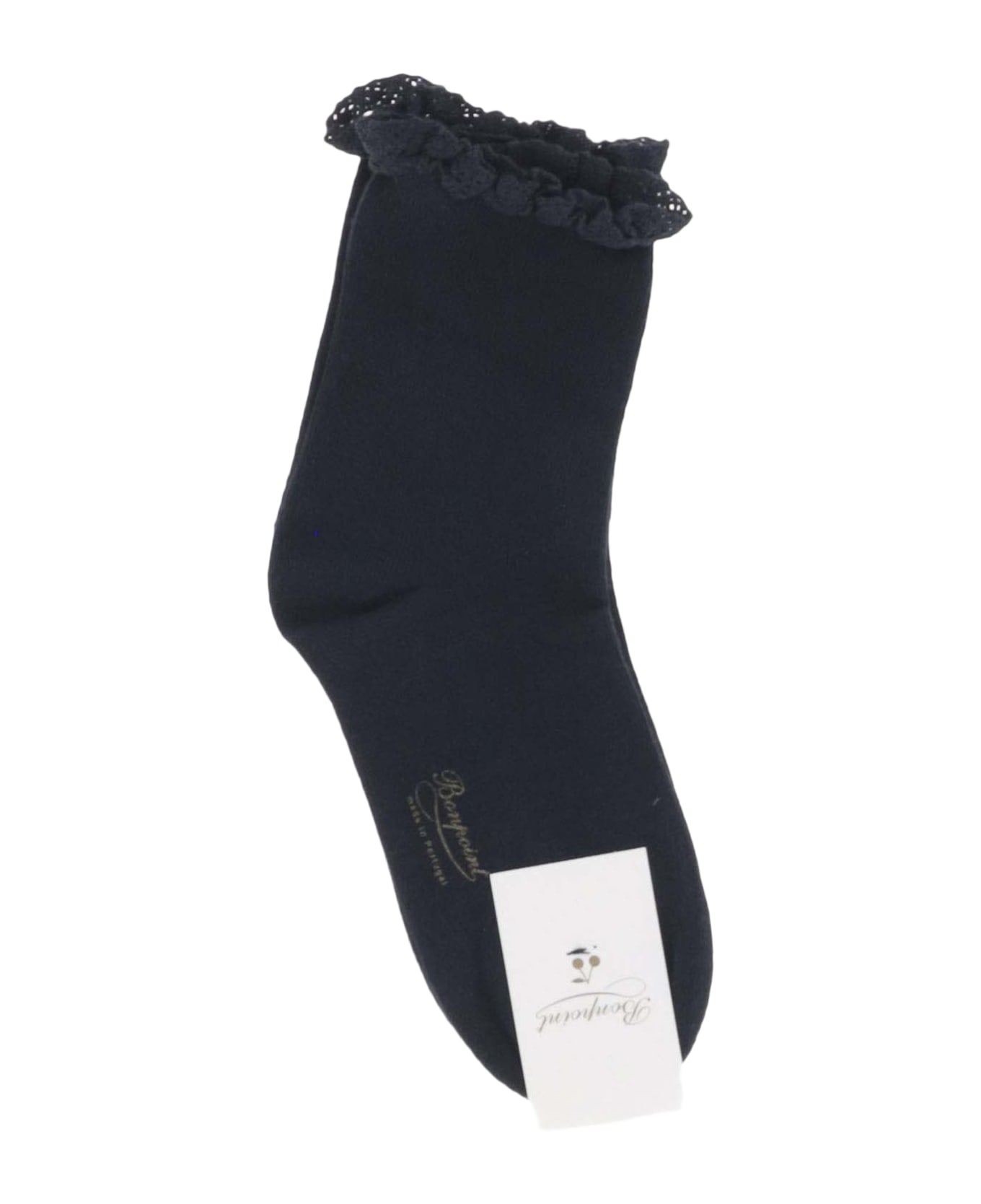 Bonpoint Stretch Cotton Ruffle Socks - Marine